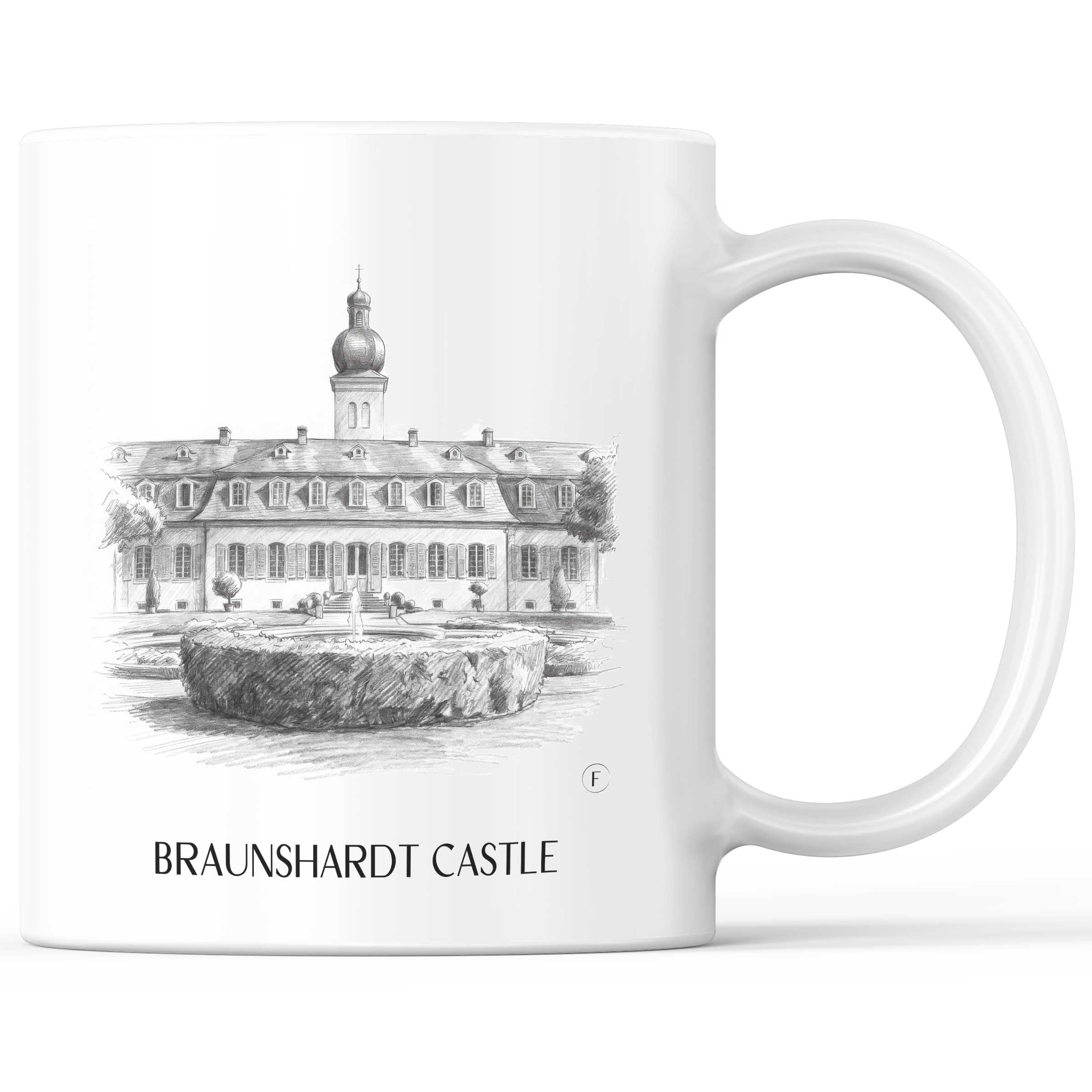 Schloss Braunshardt Kaffeebecher - Darmstadt - Deutschland Becher - Kaffeetasse im Zeichnung Stil