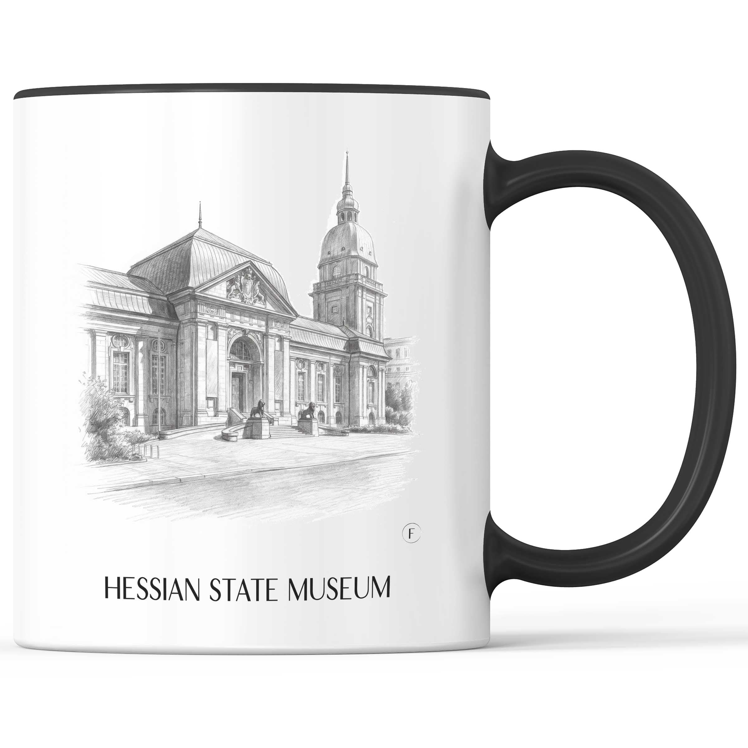 Hessisches Landesmuseum Kaffeebecher - Darmstadt - Deutschland Becher - Kaffeetasse im Zeichnung Stil