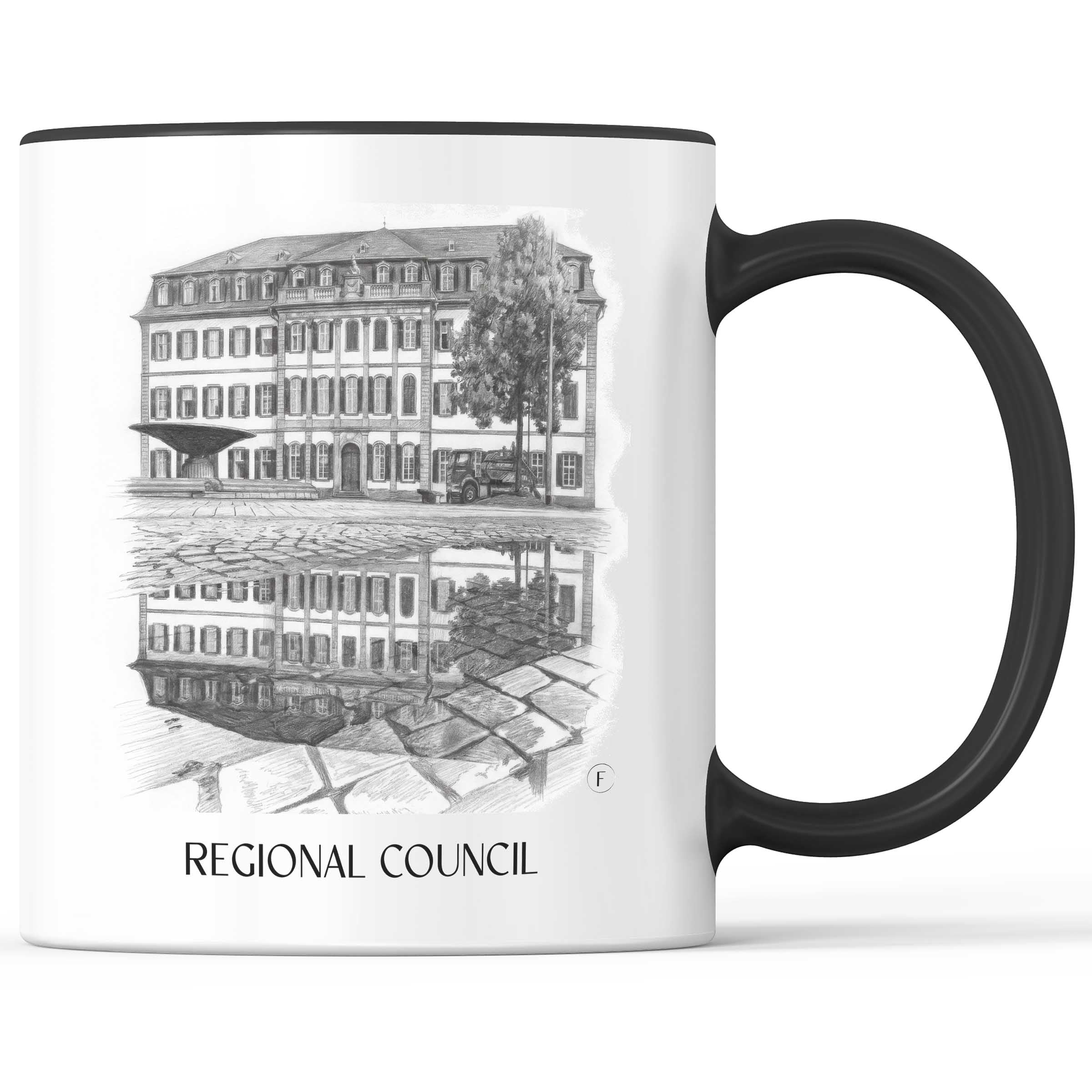 Regierungspräsidium Kaffeebecher - Darmstadt - Deutschland Becher - Kaffeetasse im Zeichnung Stil