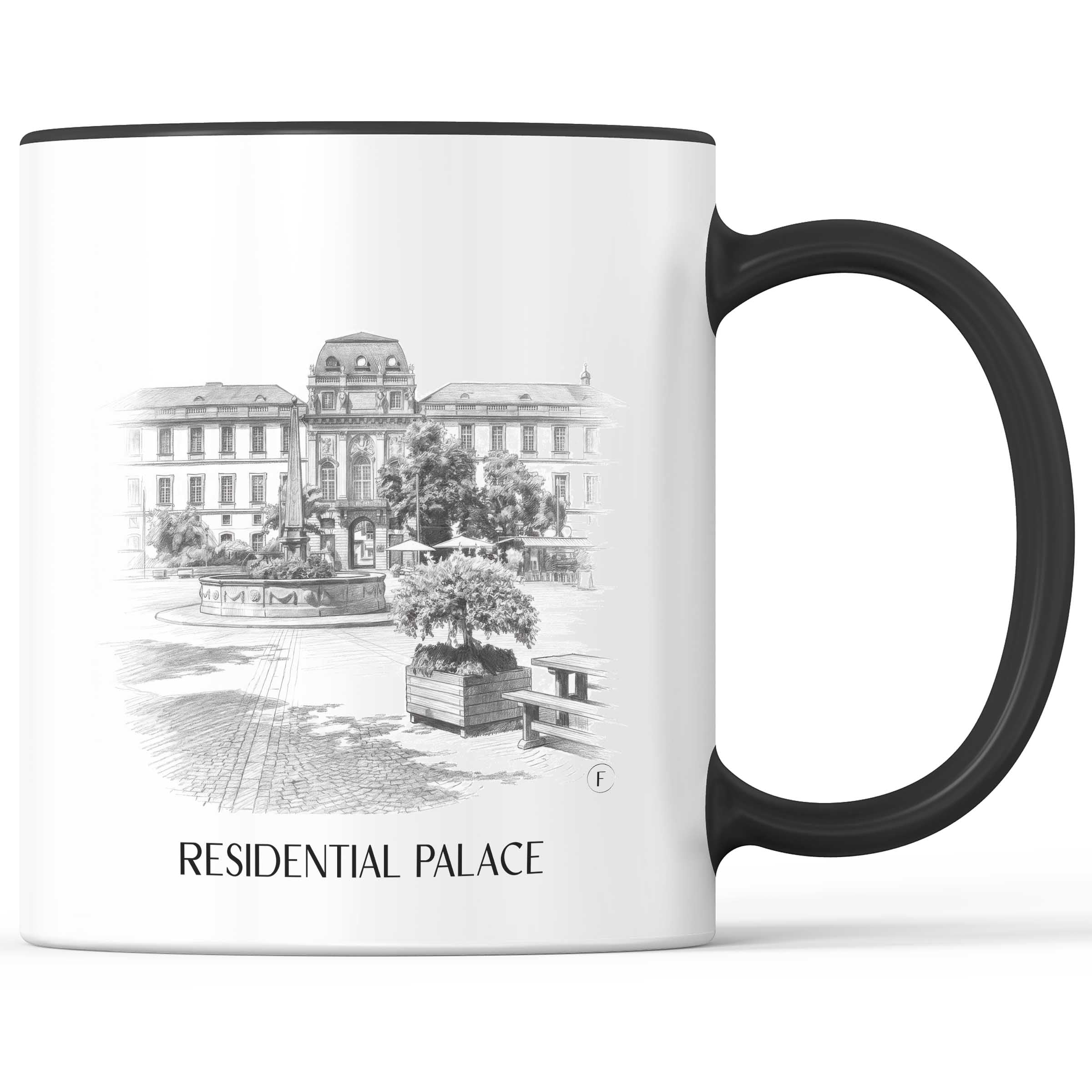 Residenzschloss Kaffeebecher - Darmstadt - Deutschland Becher - Kaffeetasse im Zeichnung Stil