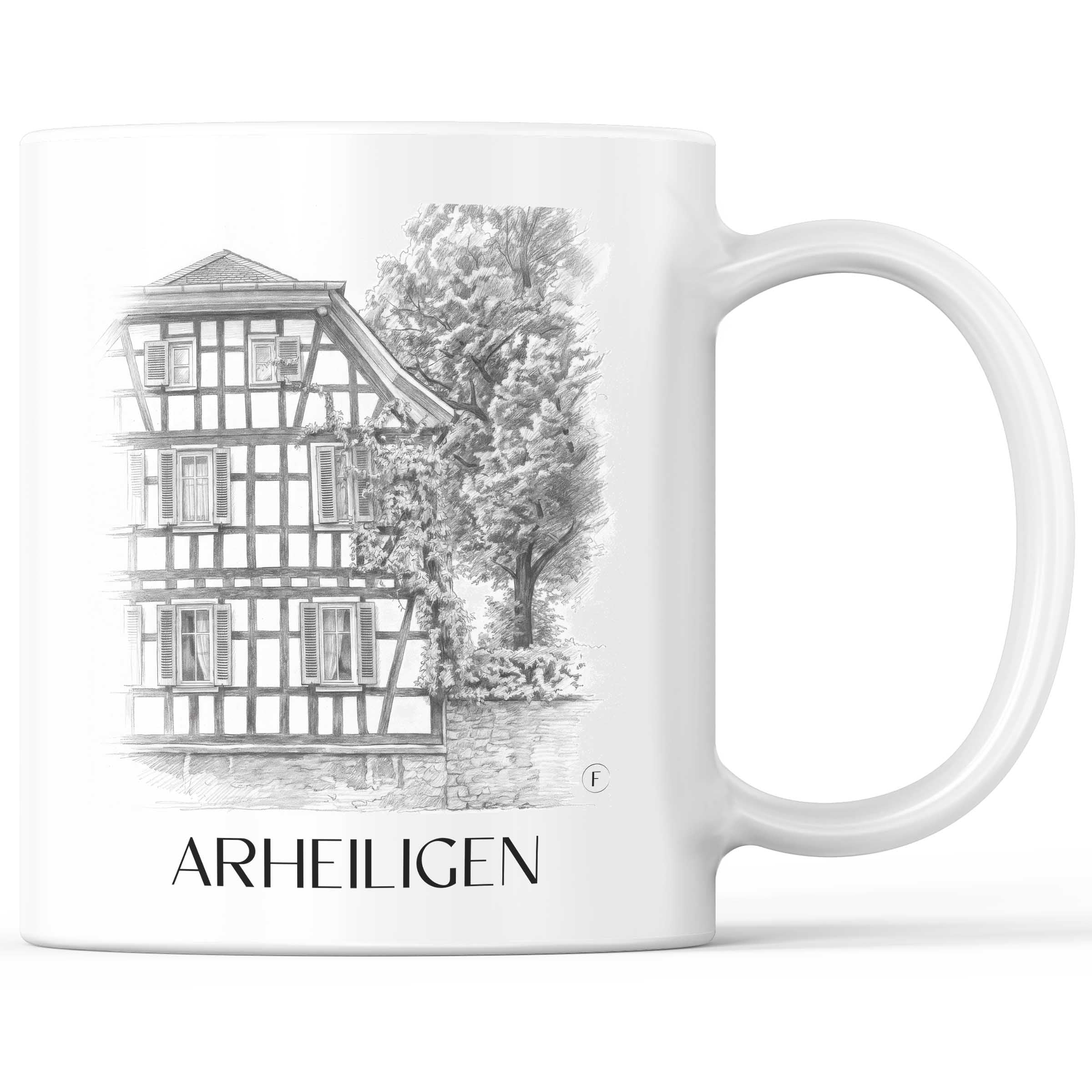 Arheiligen Kaffeebecher - Darmstadt - Deutschland Becher - Kaffeetasse im Zeichnung Stil