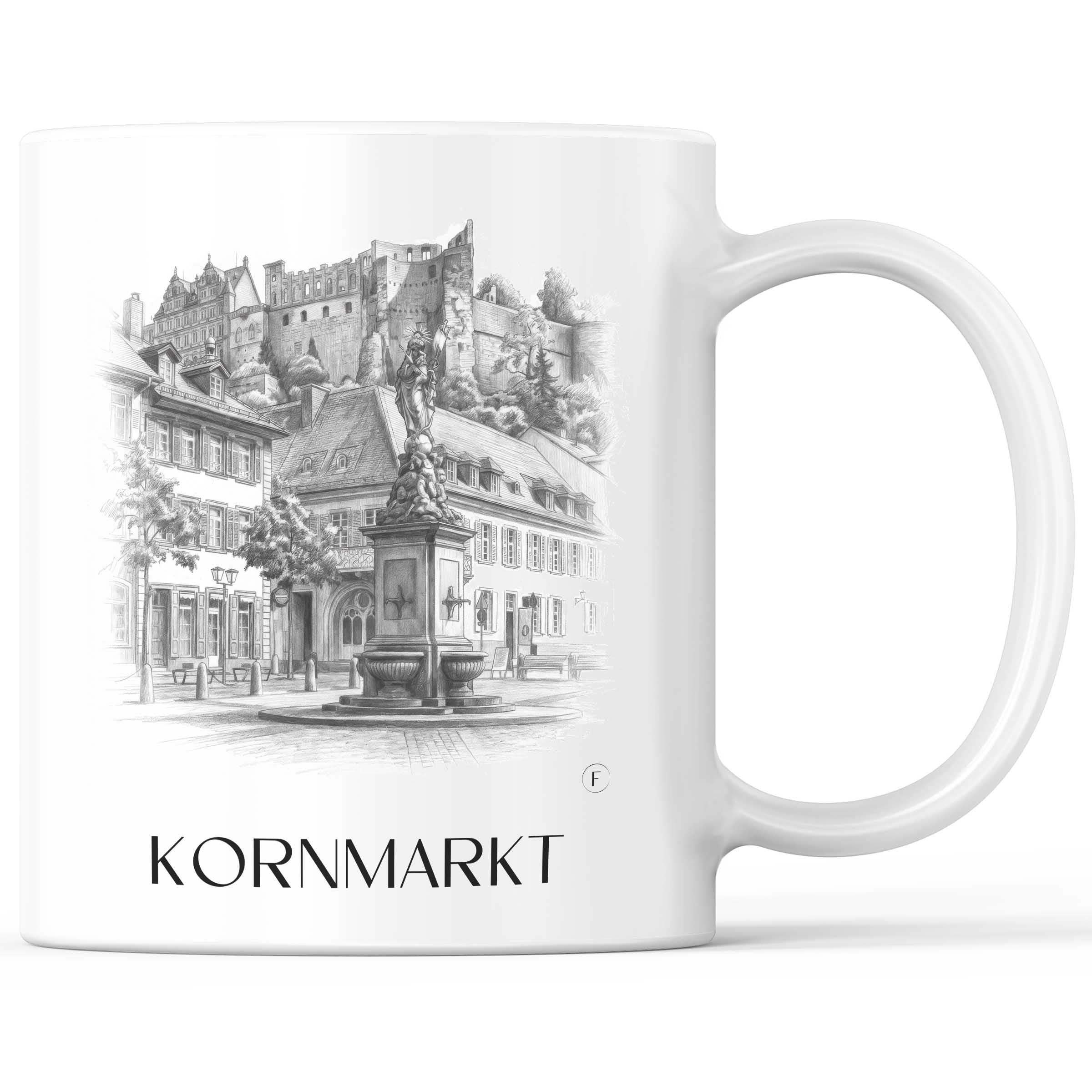 kornmarkt-heidelberg-deutschland-kaffeebecher-bleistift-zeichnung-drawing