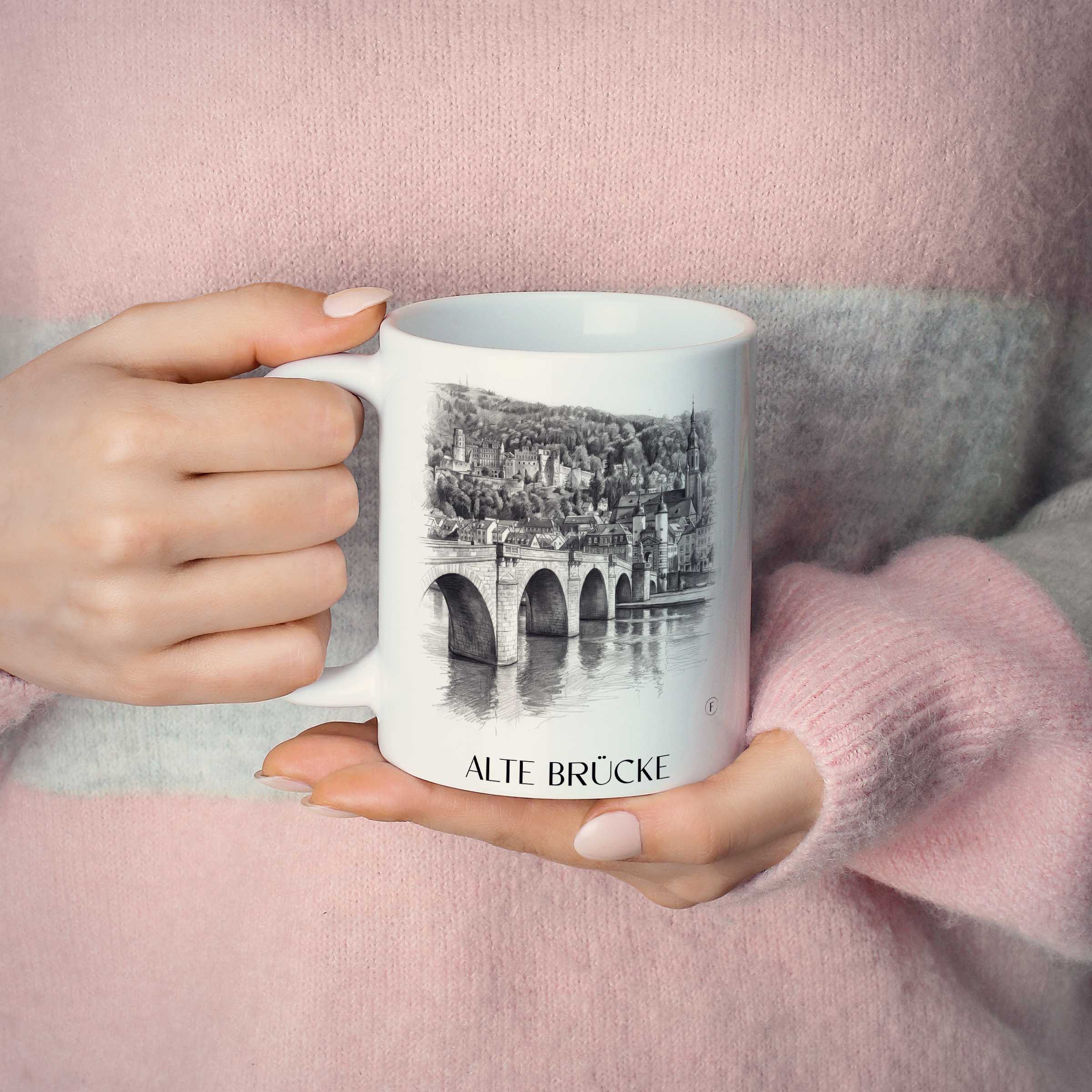 alte-brücke-heidelberg-deutschland-kaffeebecher-bleistift-zeichnung-drawing