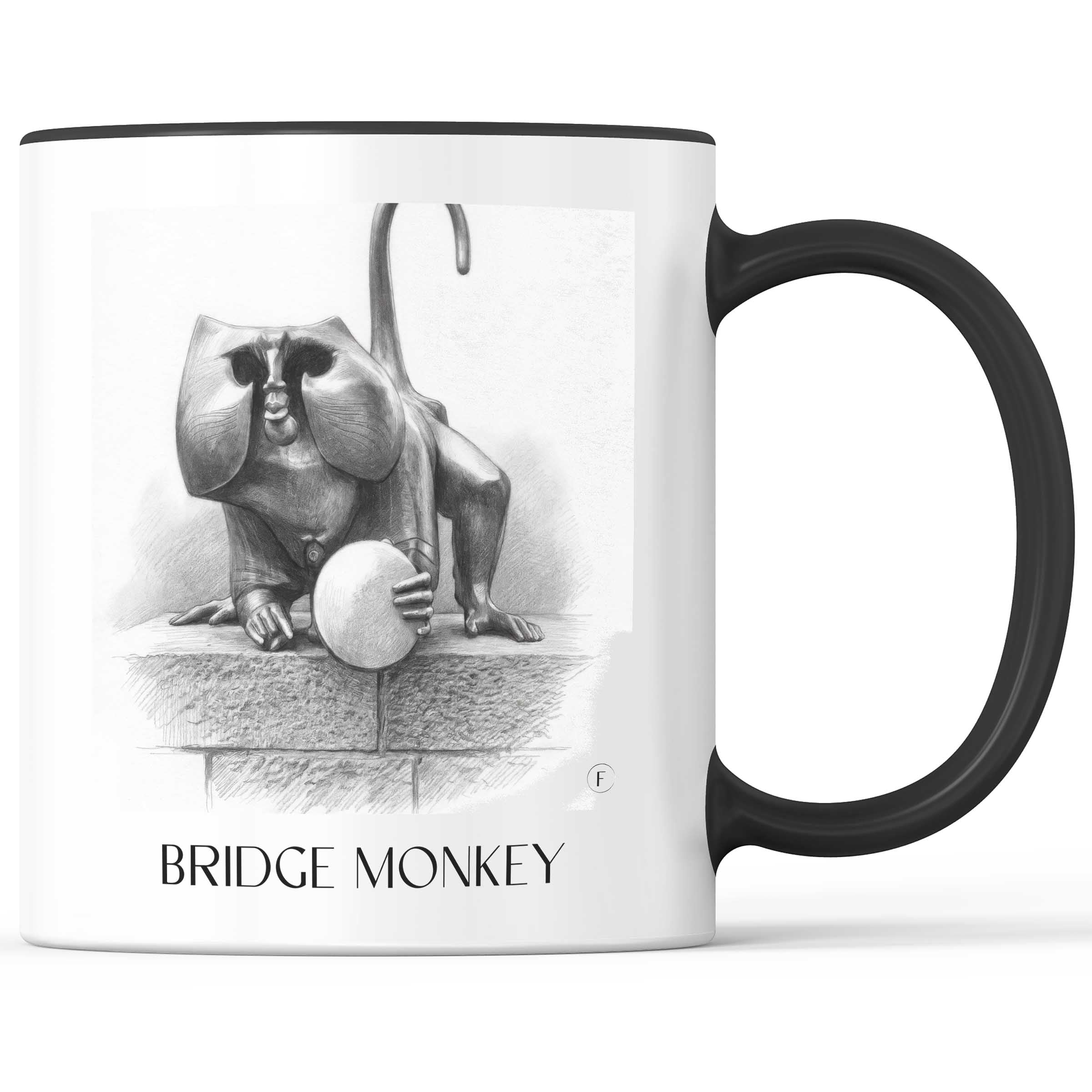 Brückenaffe Kaffeebecher - Heidelberg - Deutschland Becher - Kaffeetasse im Zeichnung Stil