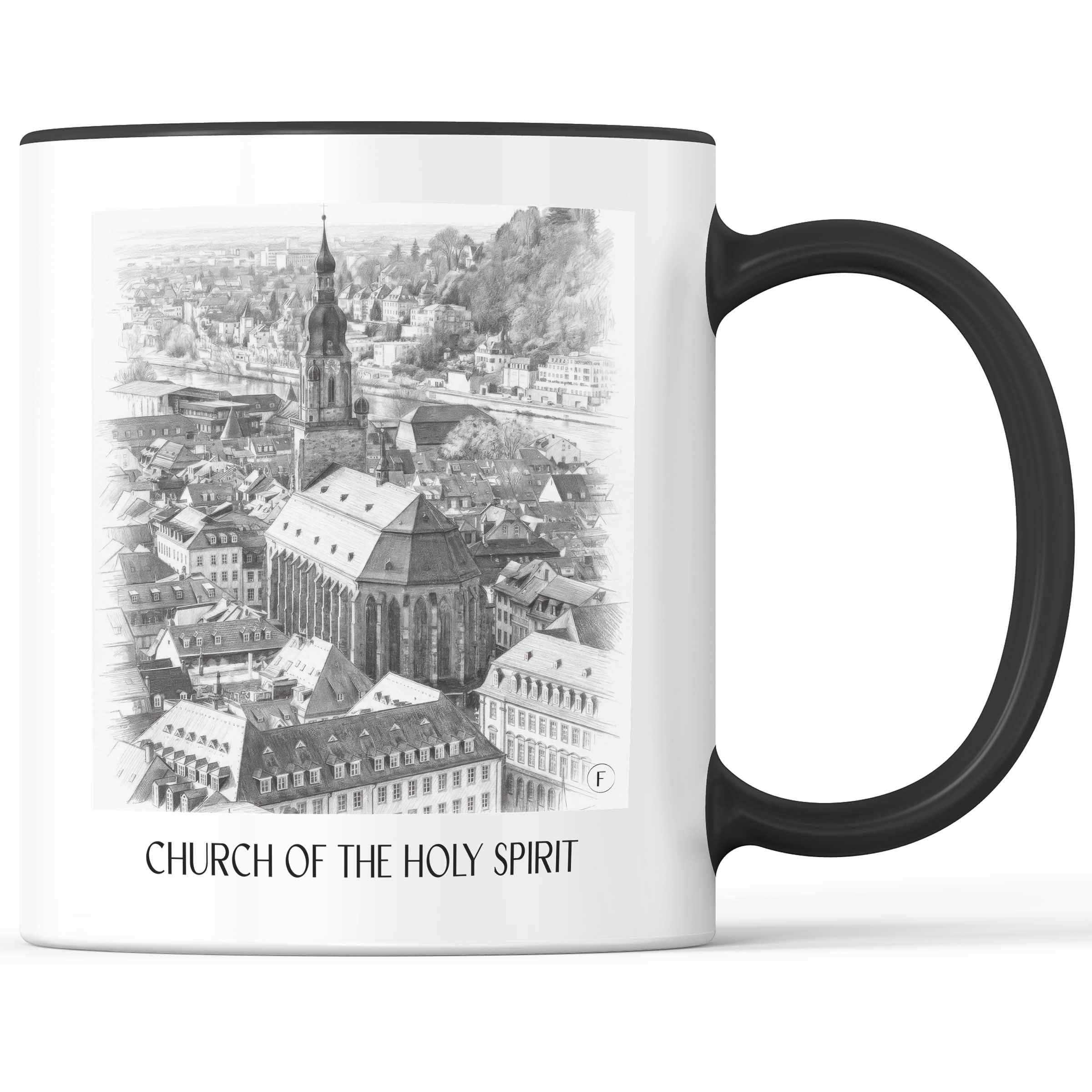 Heiliggeistkirche Kaffeebecher - Heidelberg - Deutschland Becher - Kaffeetasse im Zeichnung Stil