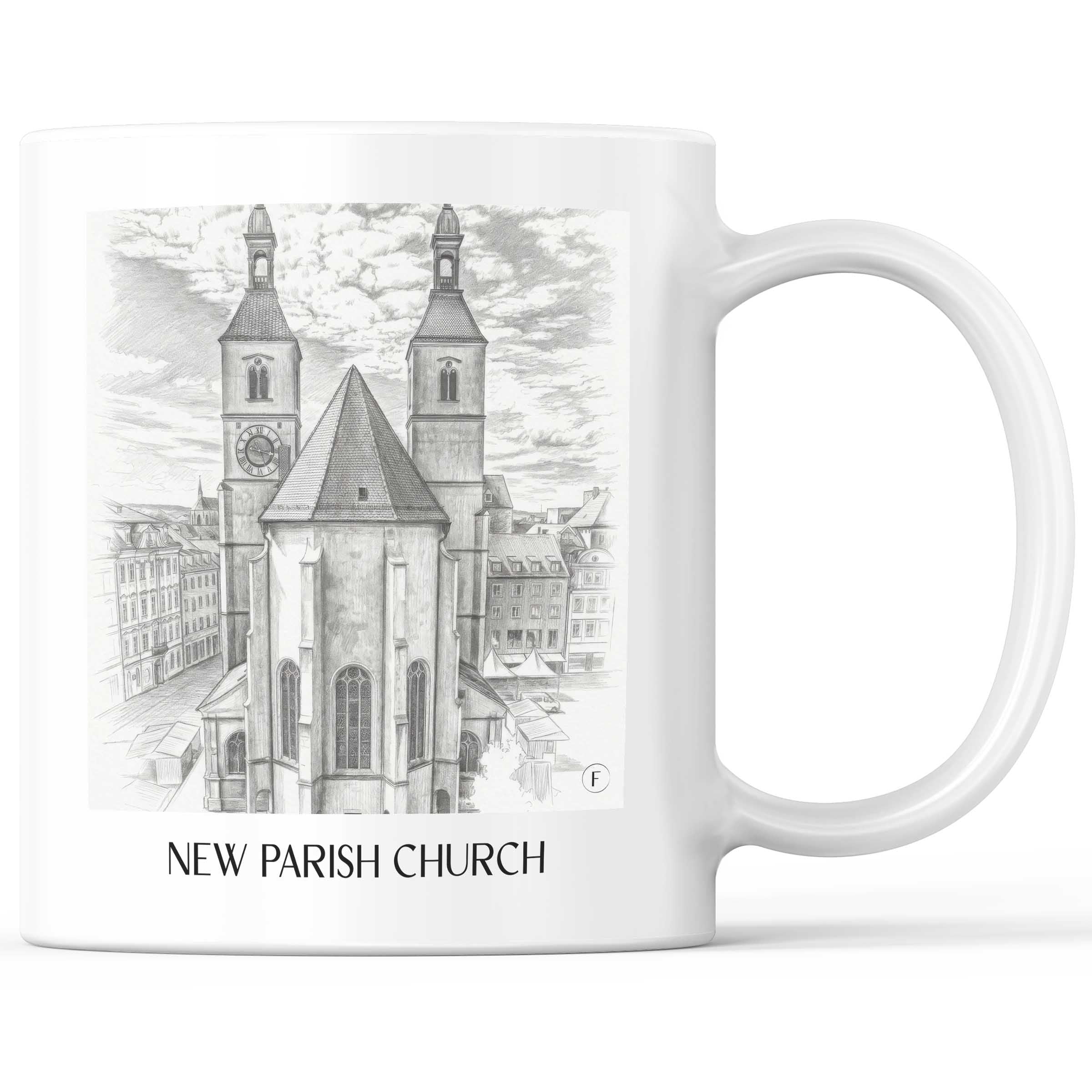 Neupfarrkirche Kaffeebecher - Regensburg - Deutschland Becher - Kaffeetasse im Zeichnung Stil