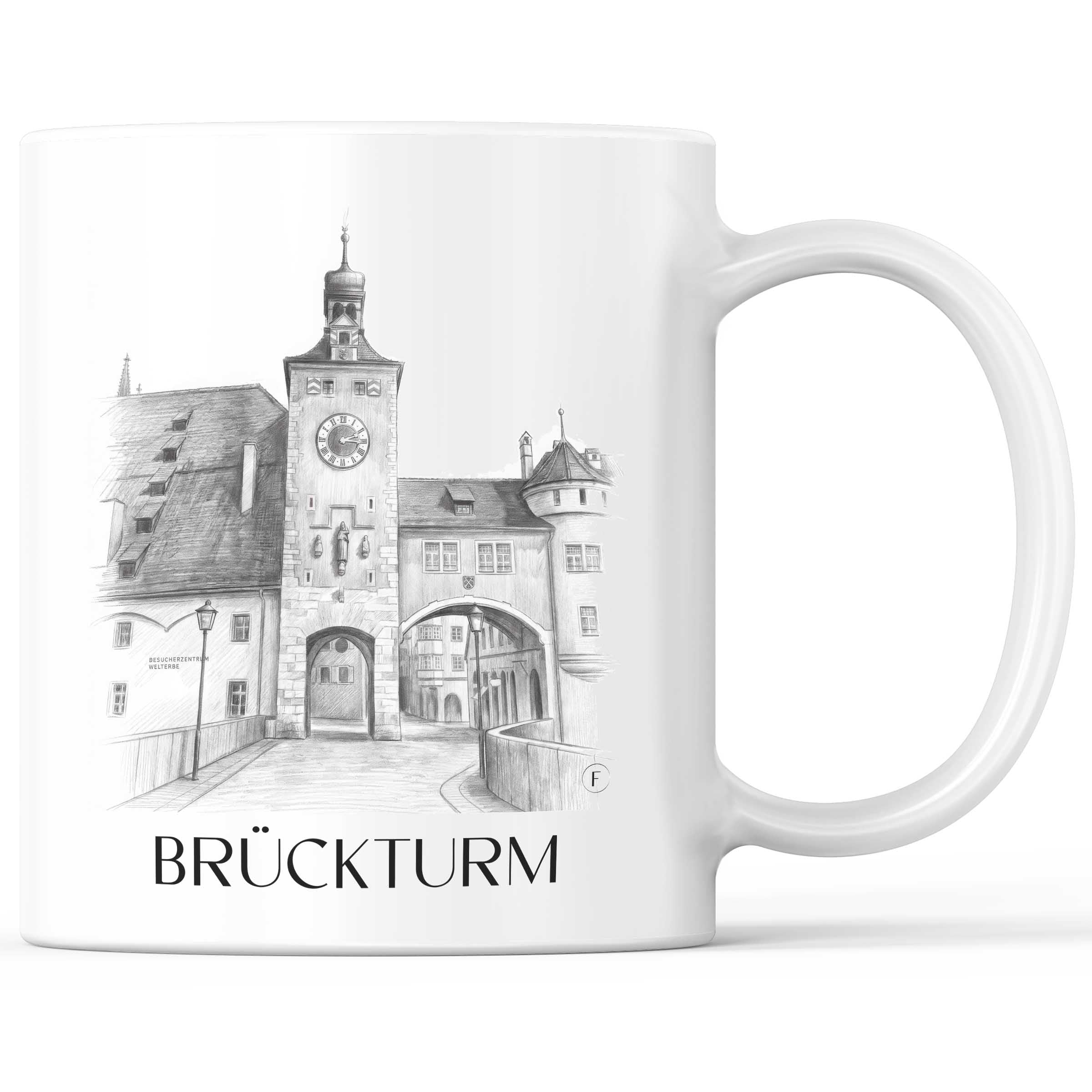 brückturm-regensburg-deutschland-kaffeebecher-bleistift-zeichnung-drawing