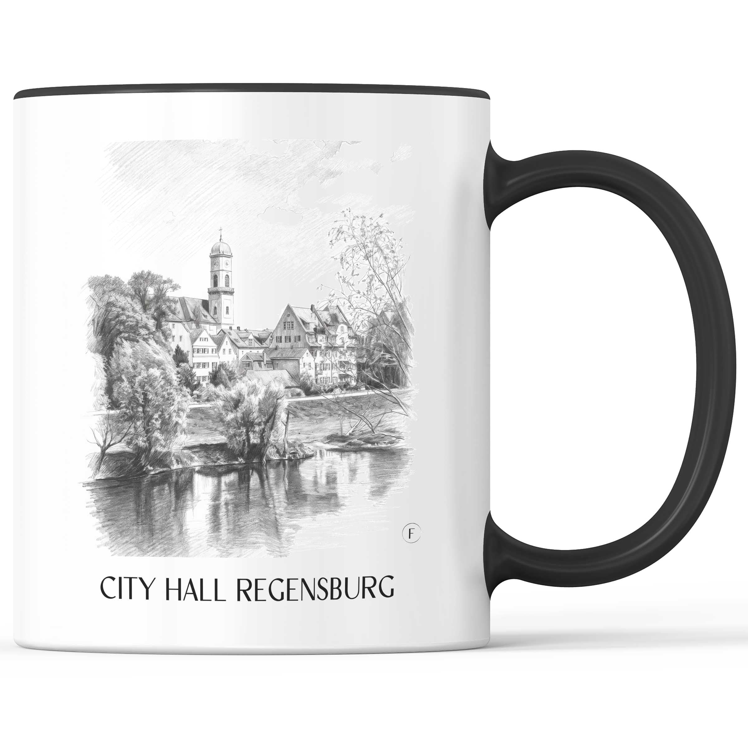 Stadtamthof Kaffeebecher - Regensburg - Deutschland Becher - Kaffeetasse im Zeichnung Stil