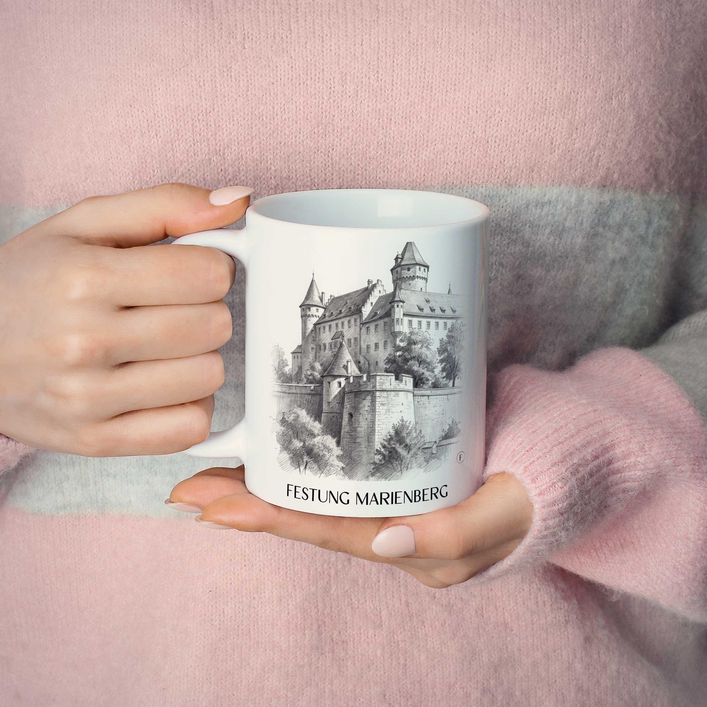 festung-marienberg-würzburg-deutschland-kaffeebecher-bleistift-zeichnung-drawing
