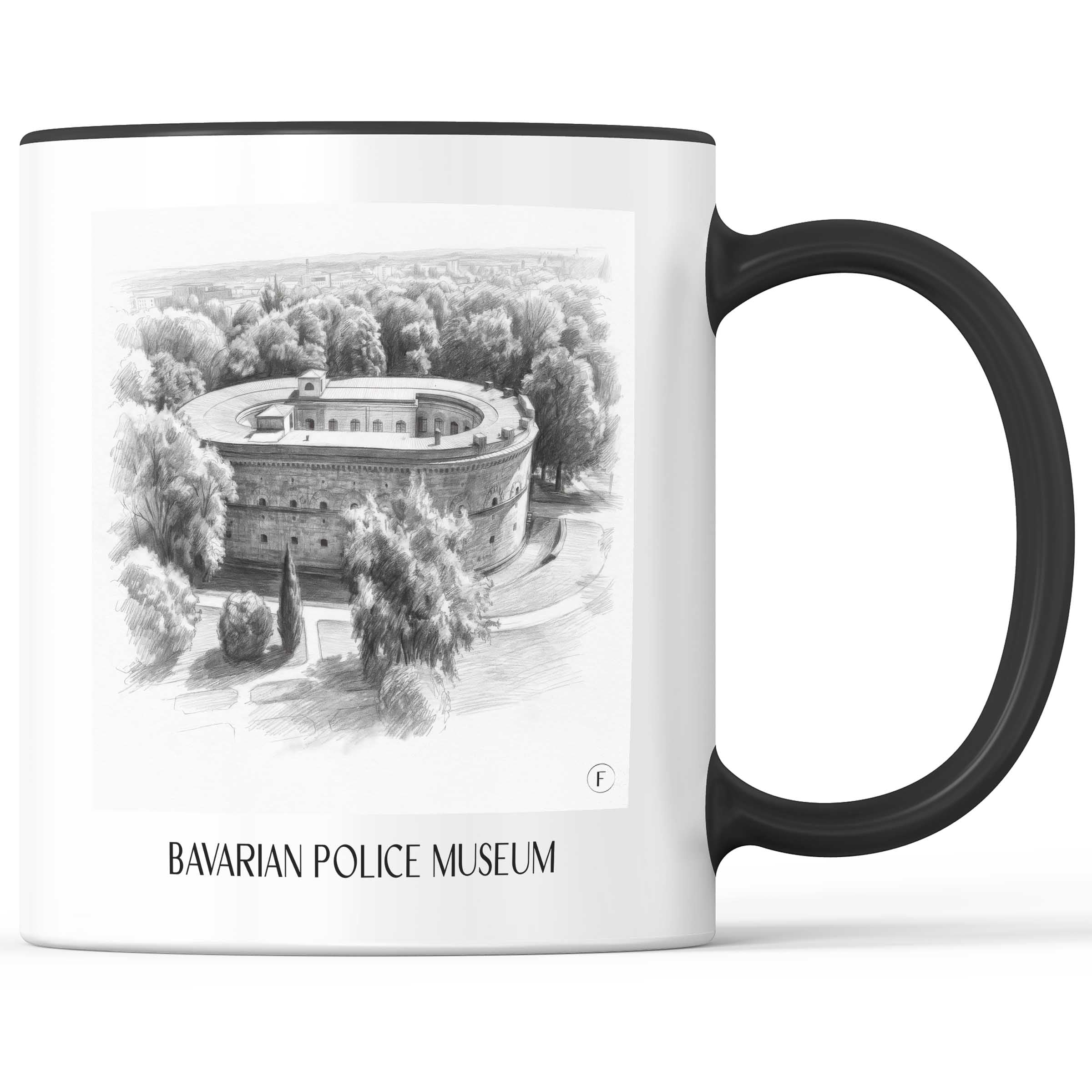 Bayrisches Polizeimuseum Kaffeebecher - Ingolstadt - Deutschland Becher - Kaffeetasse im Zeichnung Stil