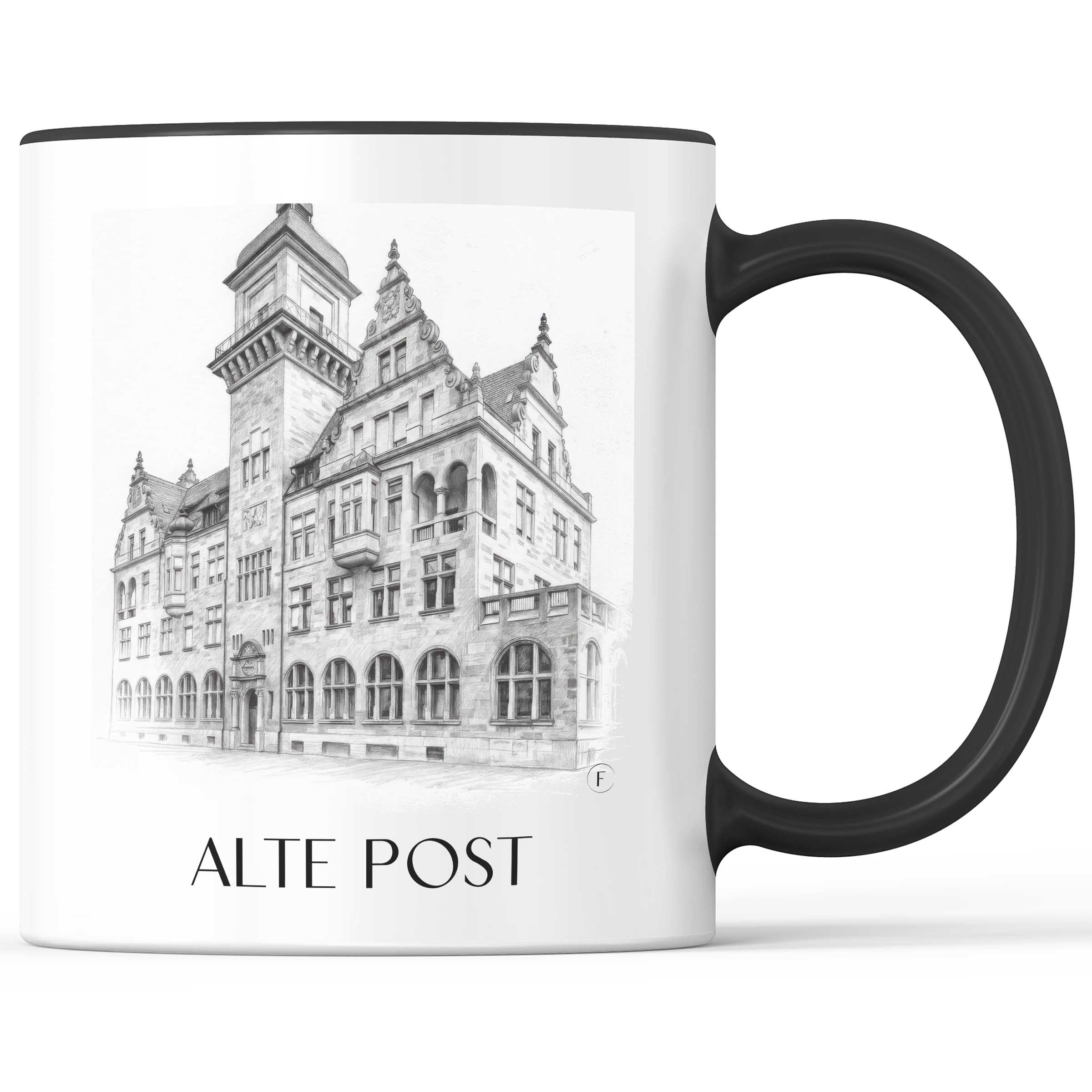 alte-post-heilbronn-deutschland-kaffeebecher-bleistift-zeichnung-drawing