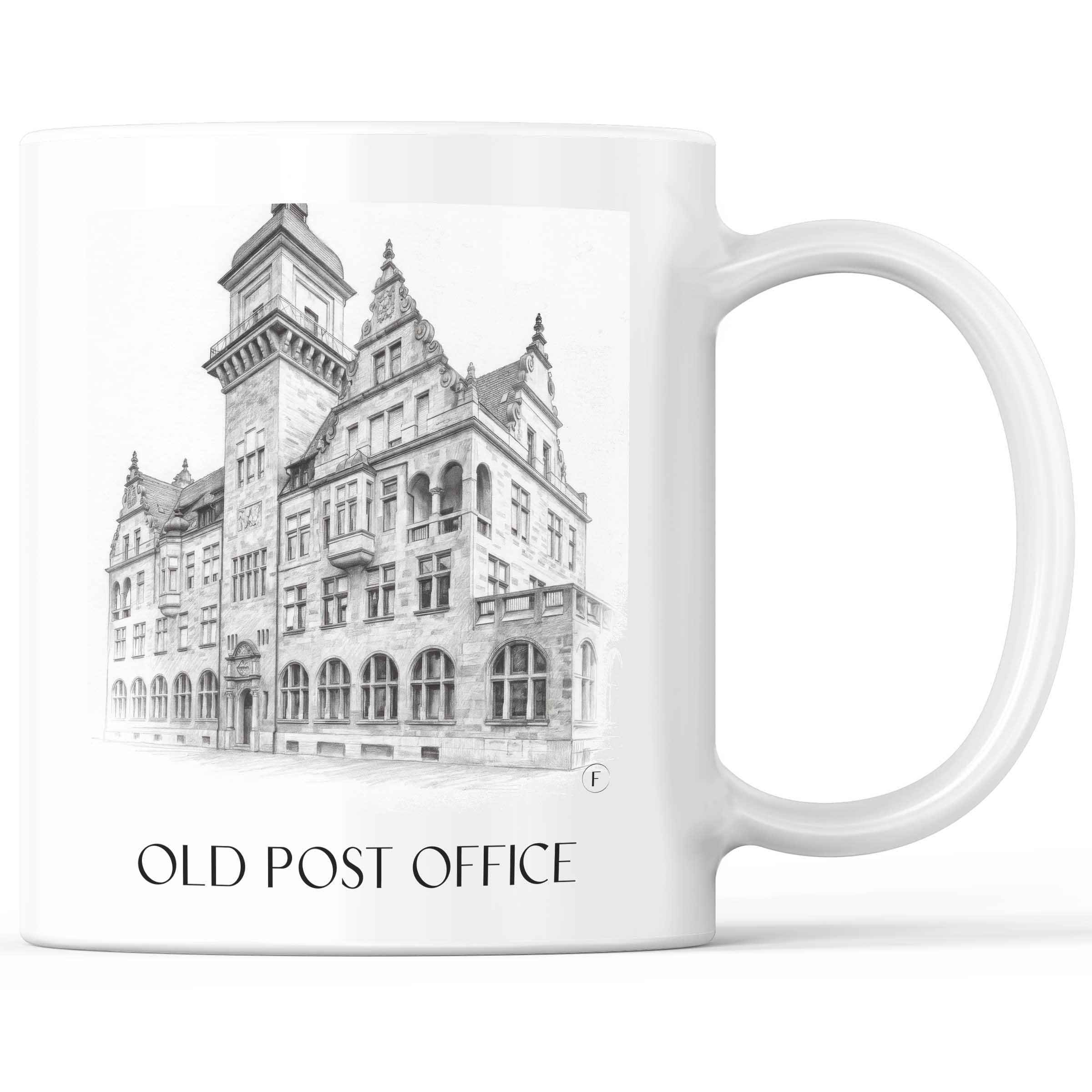 Alte Post Kaffeebecher - Heilbronn - Deutschland Becher - Kaffeetasse im Zeichnung Stil