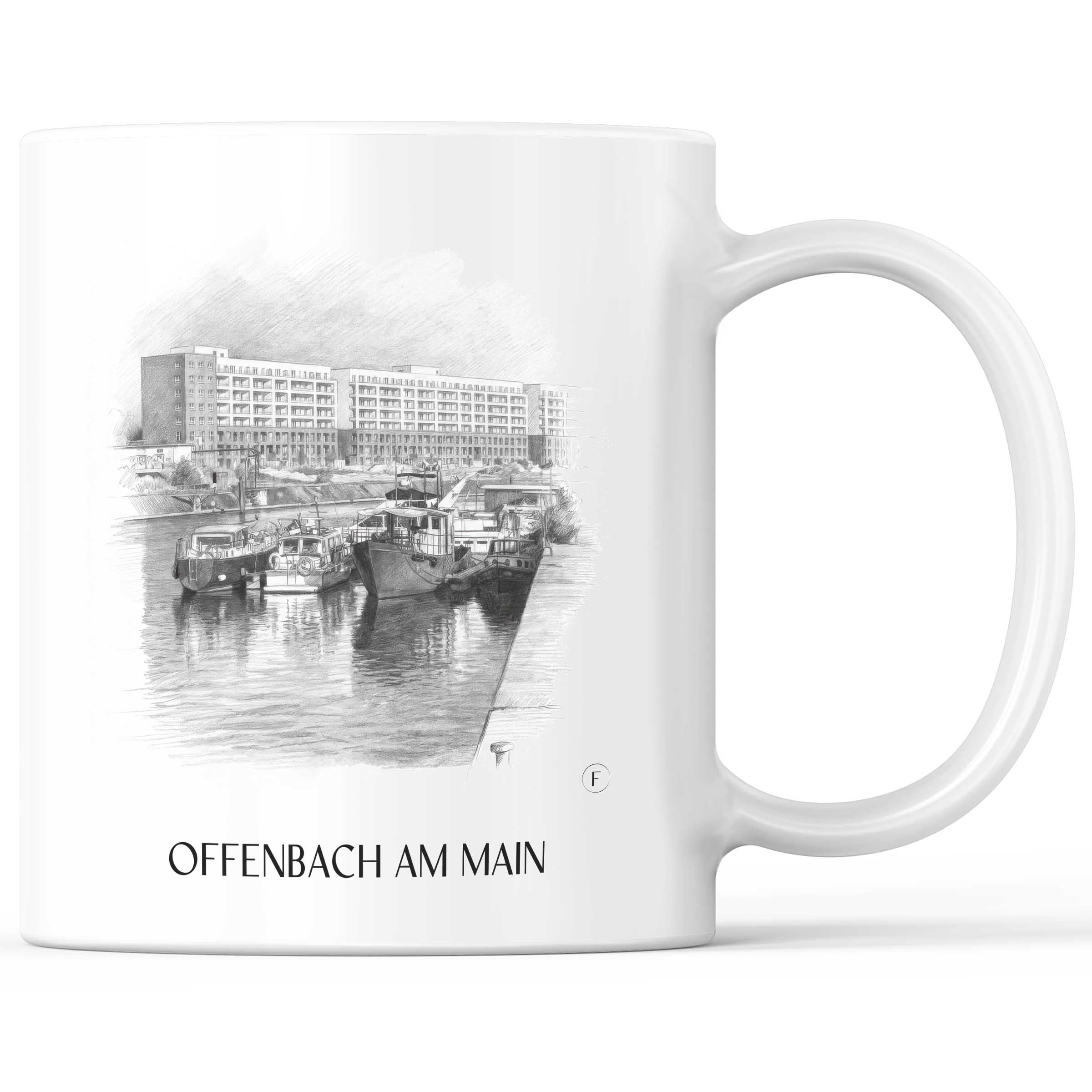 Offenbach am Main Kaffeebecher - Hessen - Deutschland Becher - Kaffeetasse im Zeichnung Stil