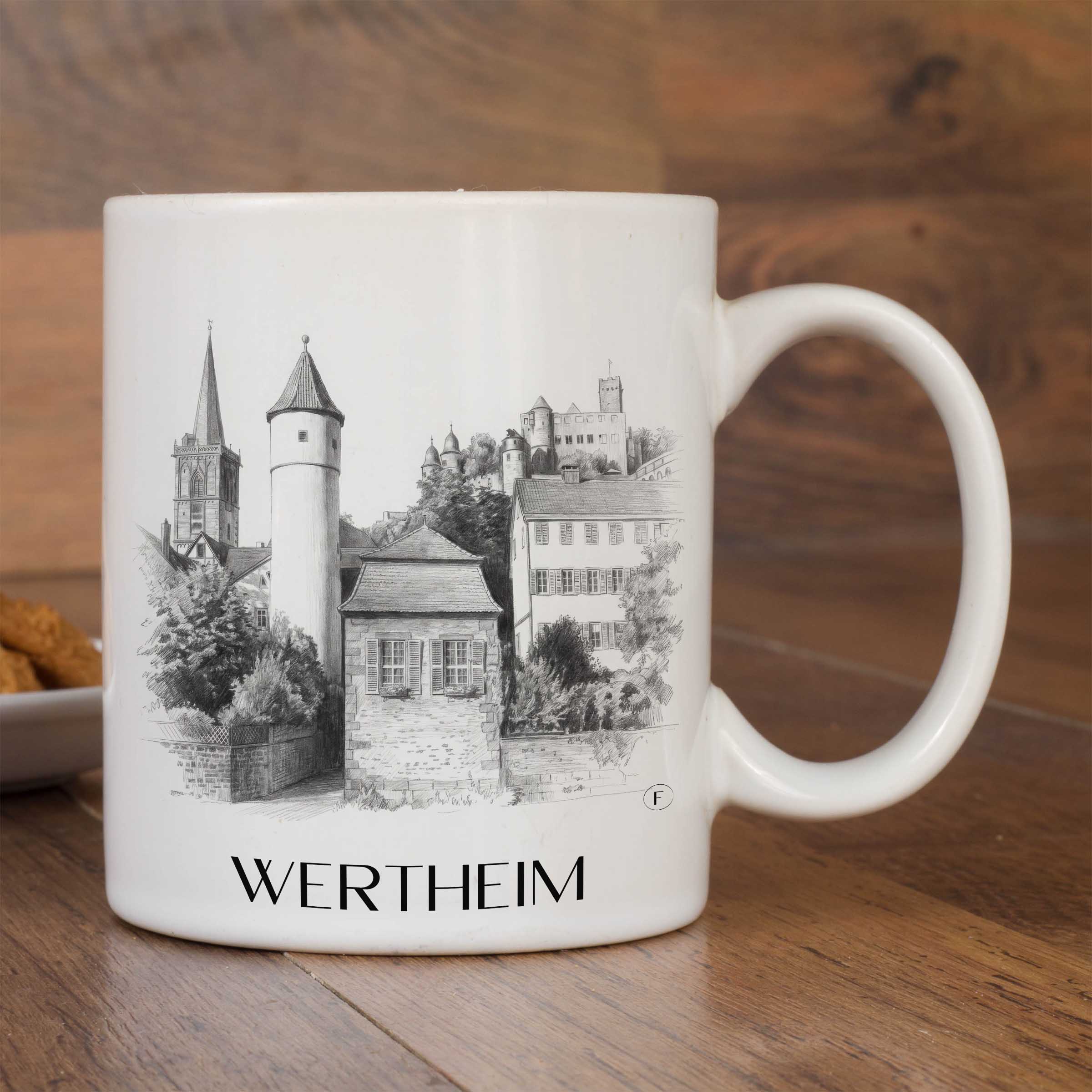 wertheim-main-tauber-tal-deutschland-kaffeebecher-bleistift-zeichnung-drawing