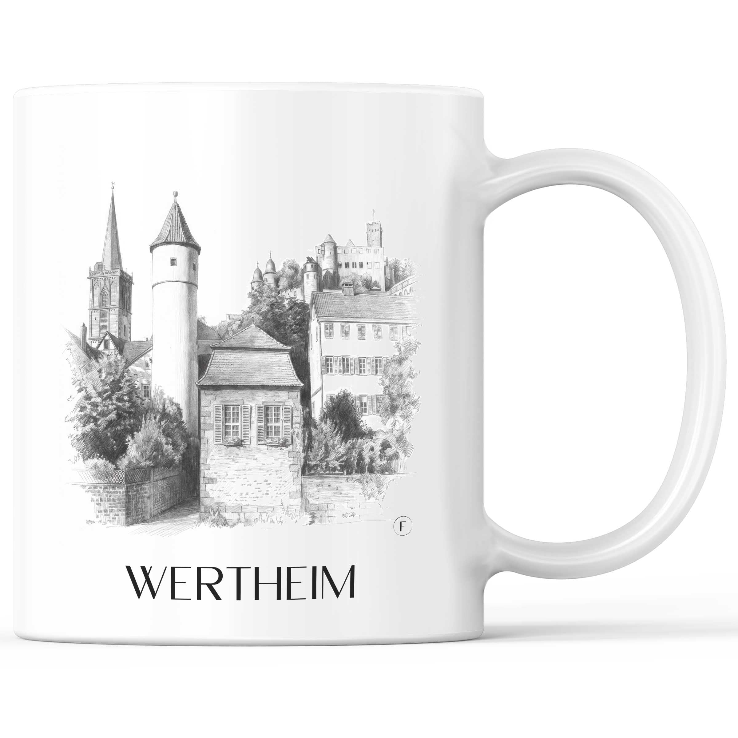 wertheim-main-tauber-tal-deutschland-kaffeebecher-bleistift-zeichnung-drawing