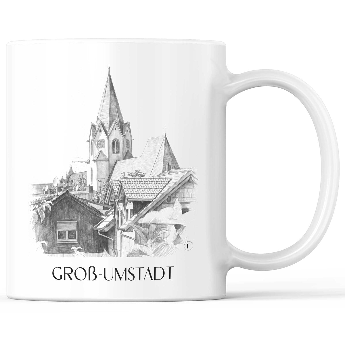 Groß-Umstadt Kaffeebecher - Odenwald - Deutschland Becher - Kaffeetasse im Zeichnung Stil