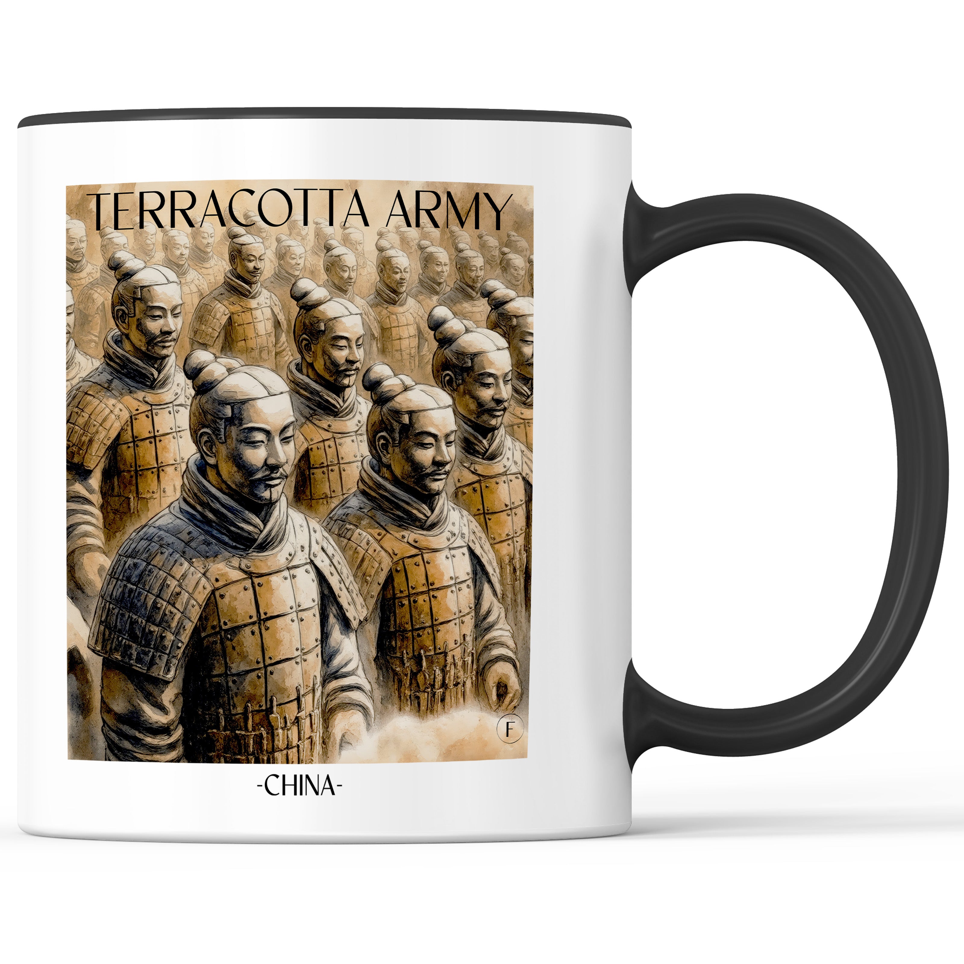 terracotta Armee, China - China Becher - Kaffeetasse im Aquarell Stil - favplace