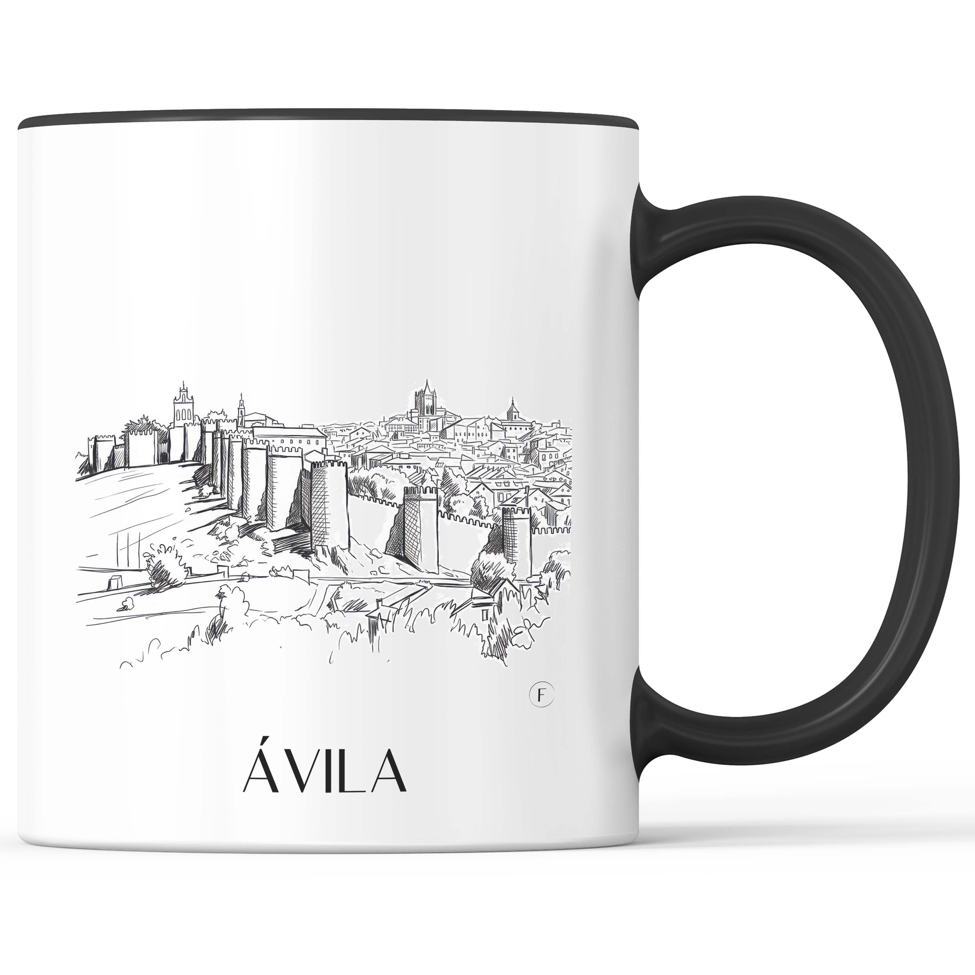 ávila-spanien-spanien-kaffeebecher-skizze