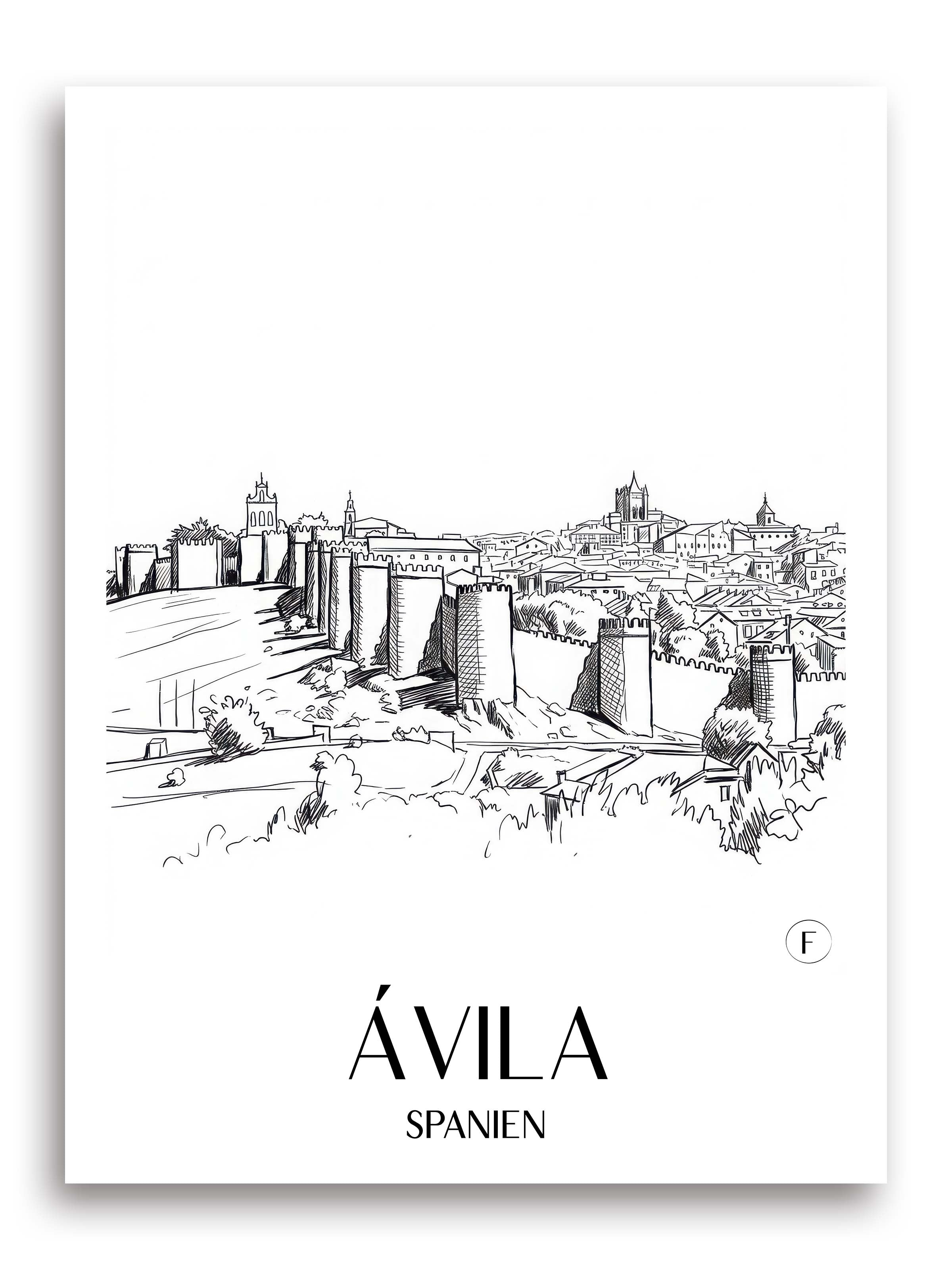 ávila-spanien-spanien-poster-skizze