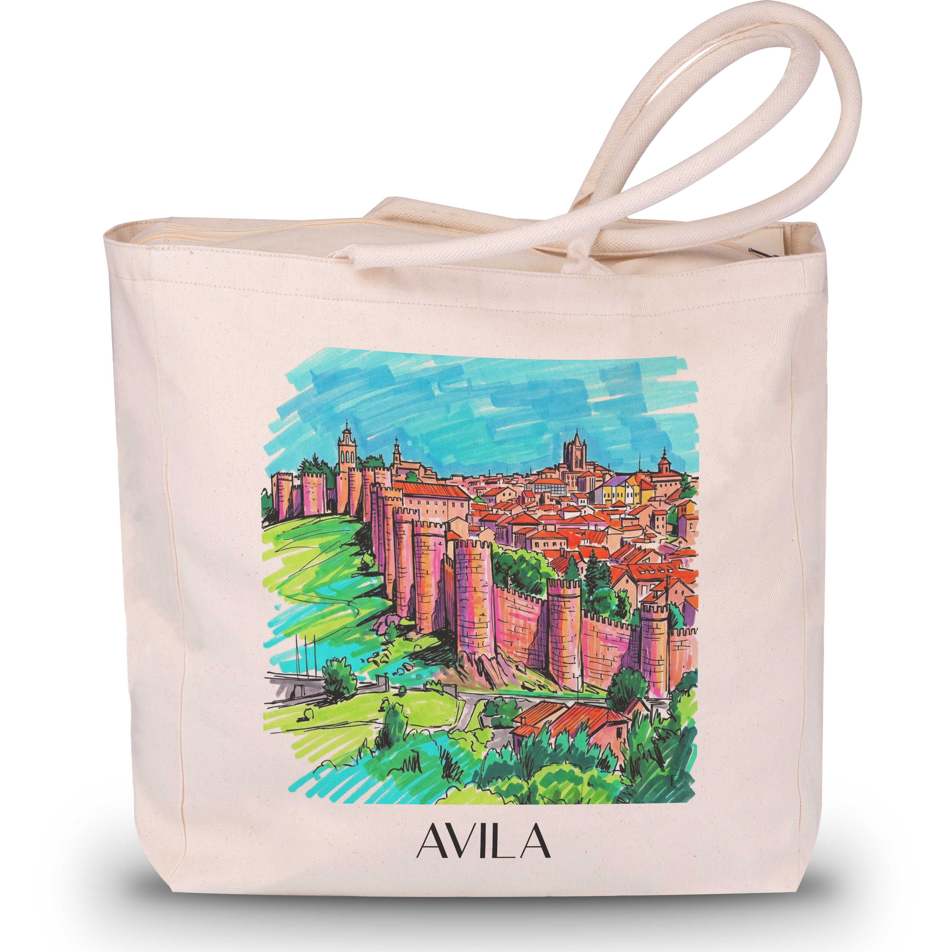 Ávila Shopping Tasche - Spanien - Spanien Tote Bag - Einkaufstasche im Tag Graffiti Stil - favplace