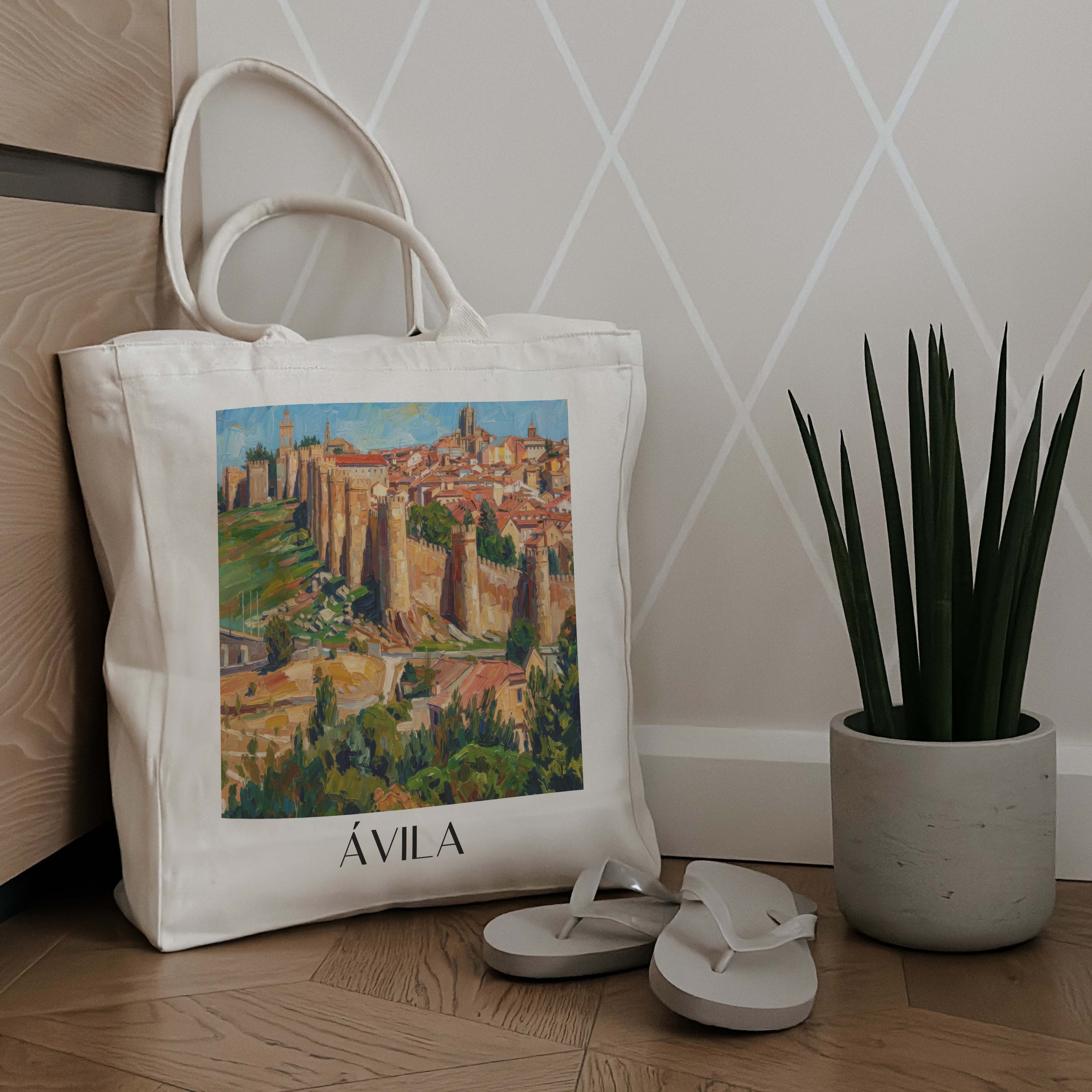ávila-spanien-spanien-einkaufstasche-oil-painting-oelgemaelde