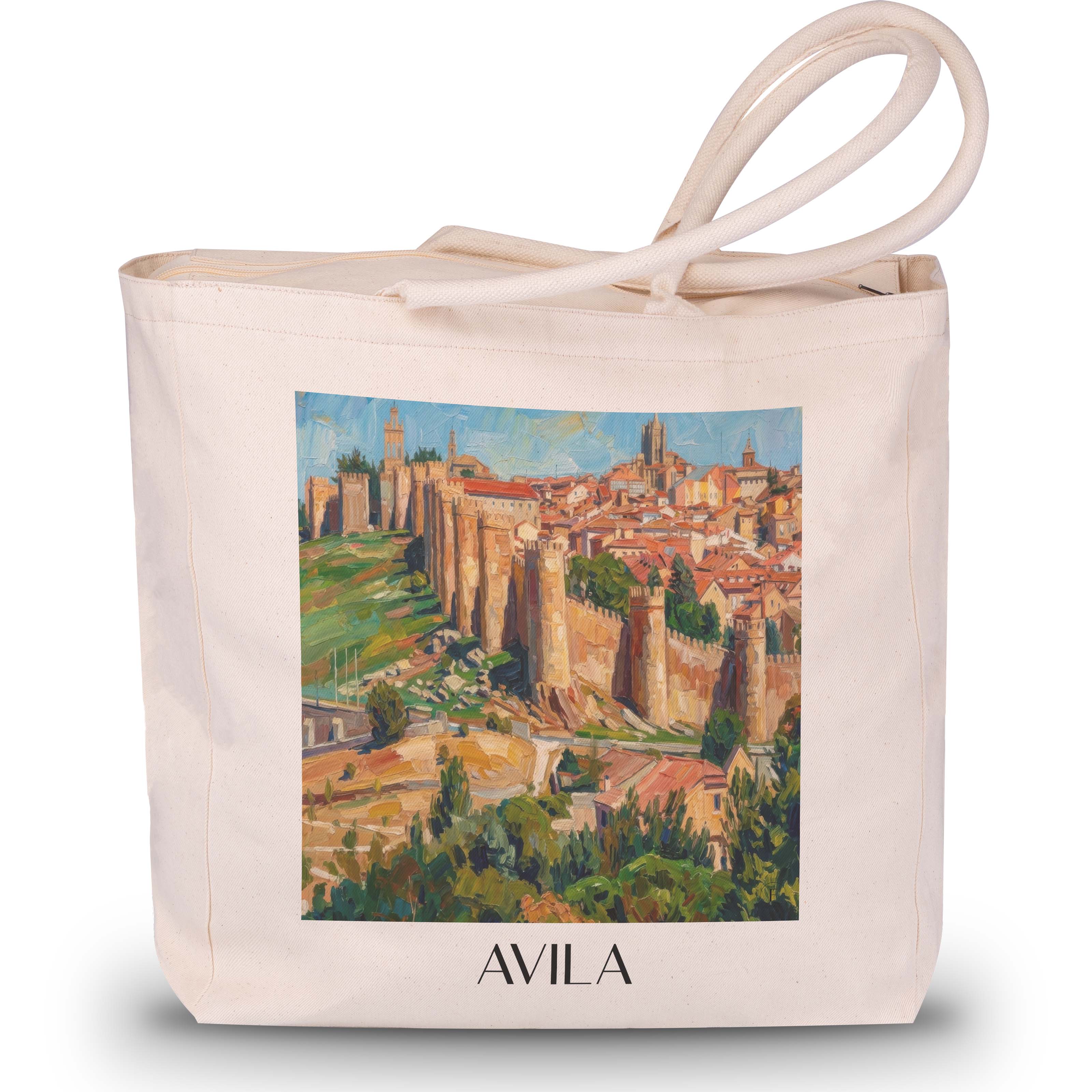 Ávila Shopping Tasche - Spanien - Spanien Tote Bag - Einkaufstasche im Ölgemälde Stil - favplace