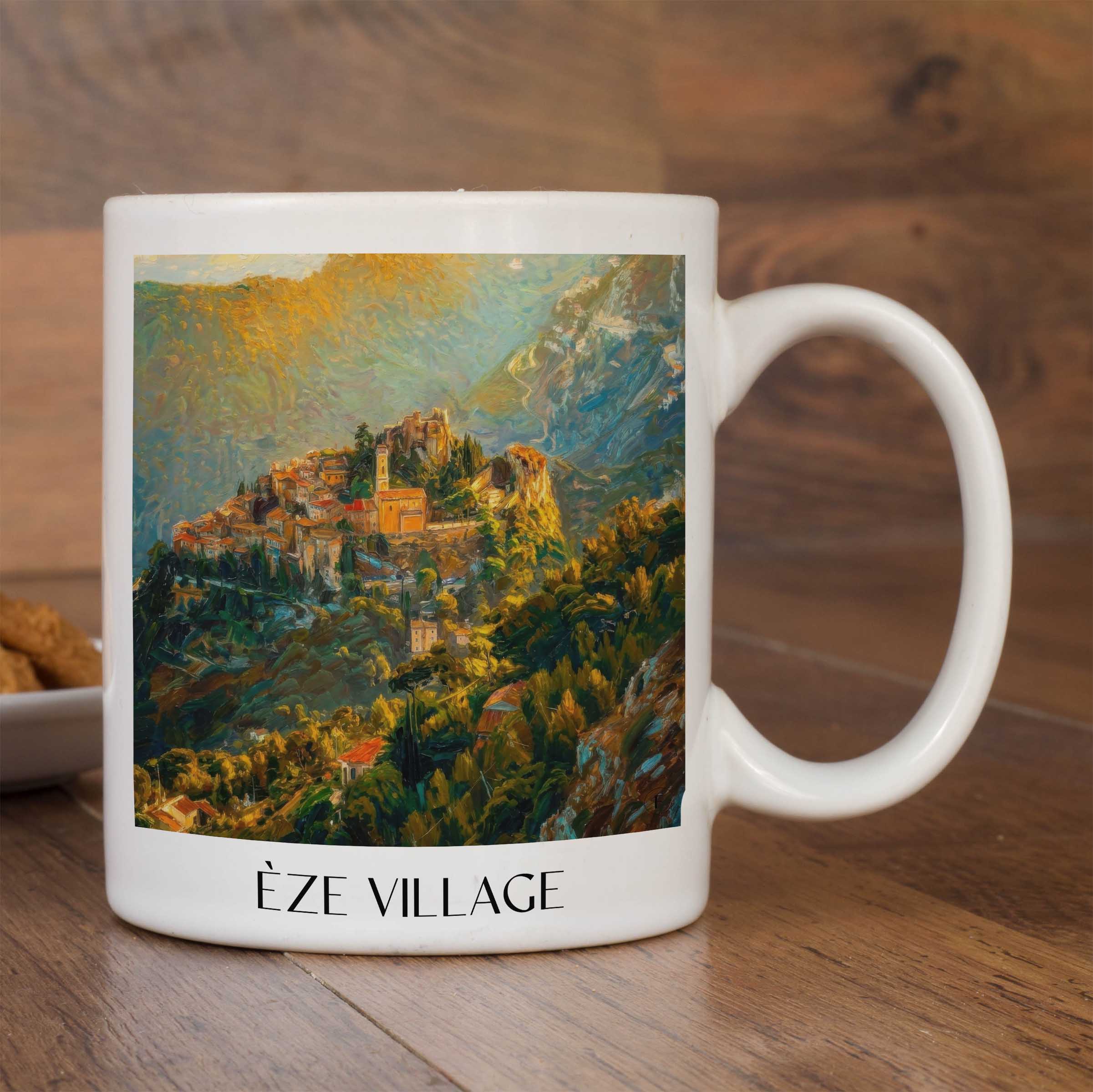 èze-village-côte-d´azur-frankreich-kaffeebecher-oil-painting-oelgemaelde