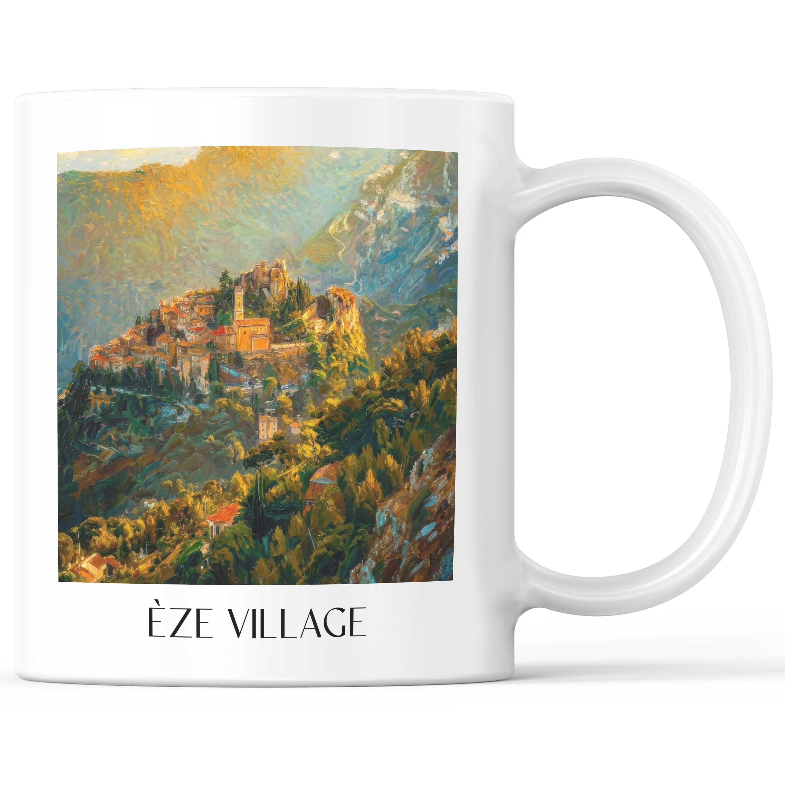 èze-village-côte-d´azur-frankreich-kaffeebecher-oil-painting-oelgemaelde
