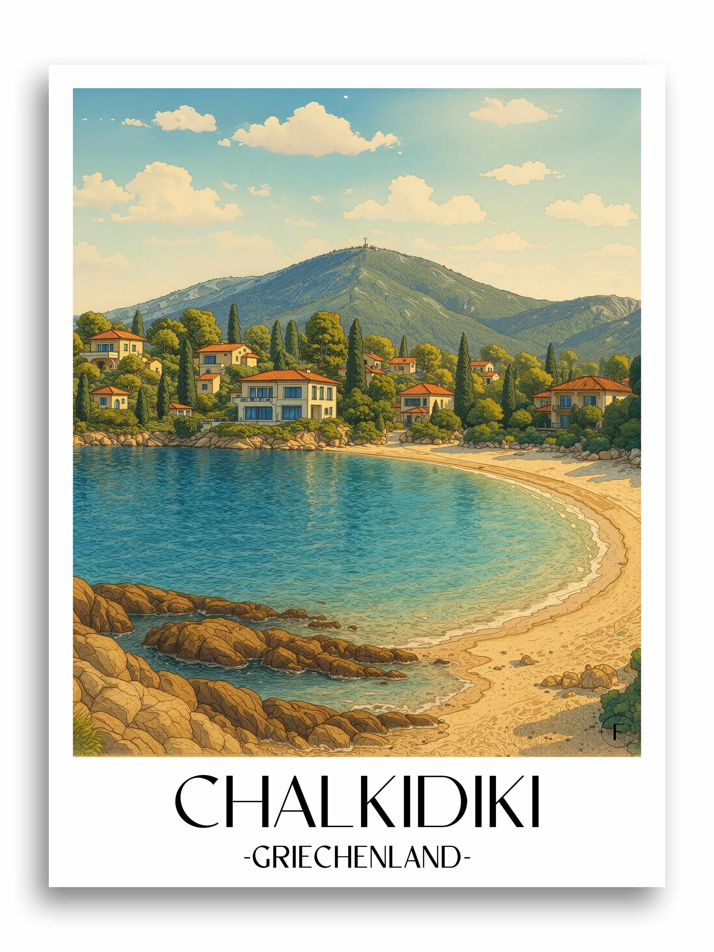 chalkidiki-griechenland-poster-aquarell