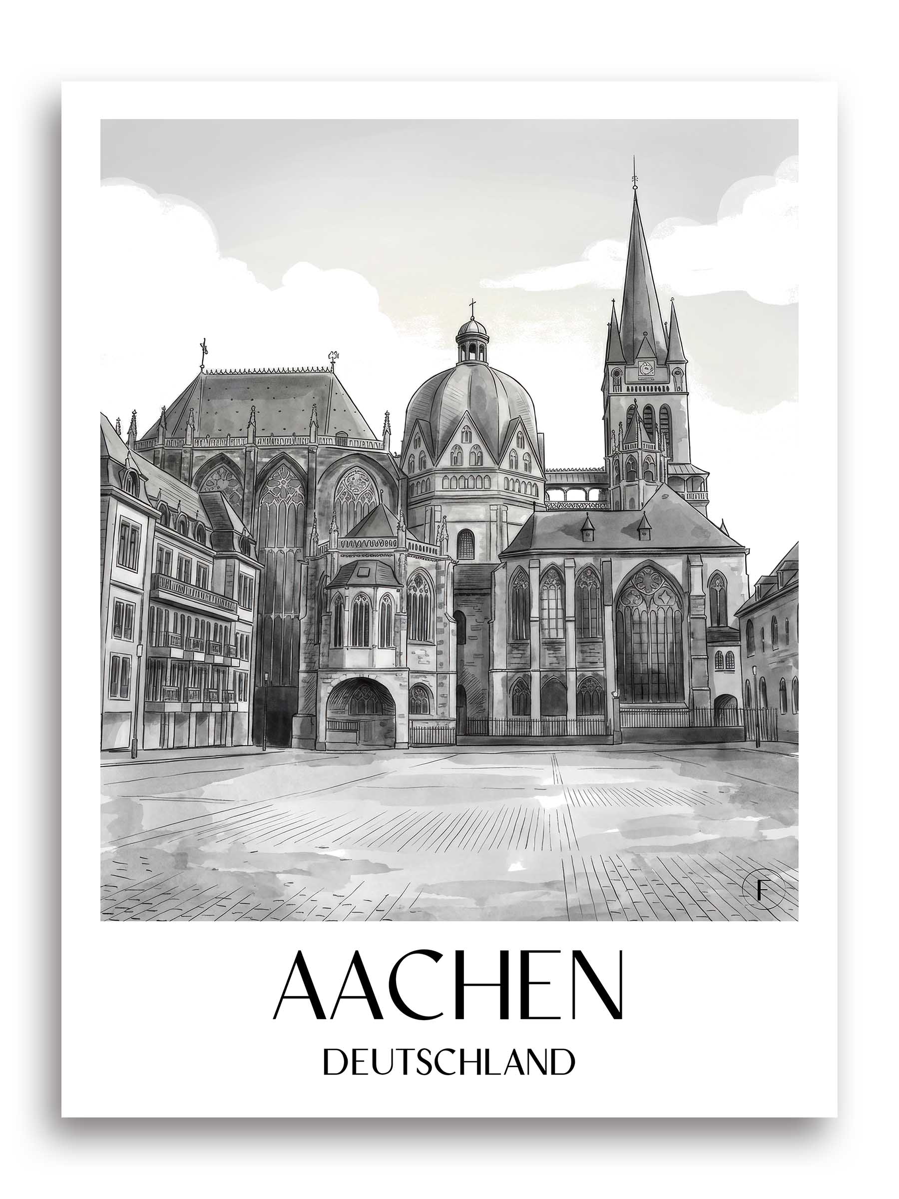 aachen-deutschland-poster-aquarell-schwarz-weiss