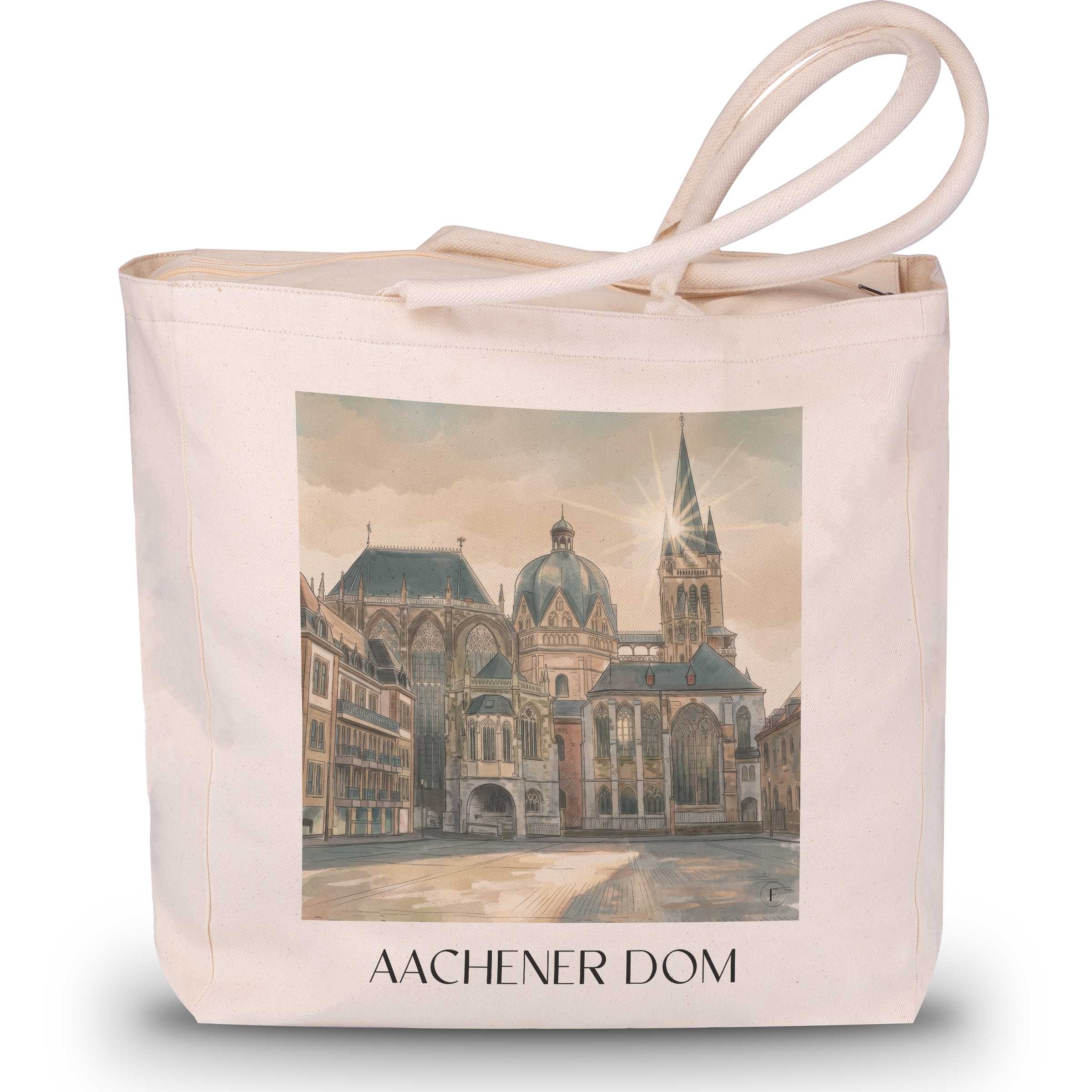 aachener-dom-rheinland-deutschland-einkaufstasche-aquarell