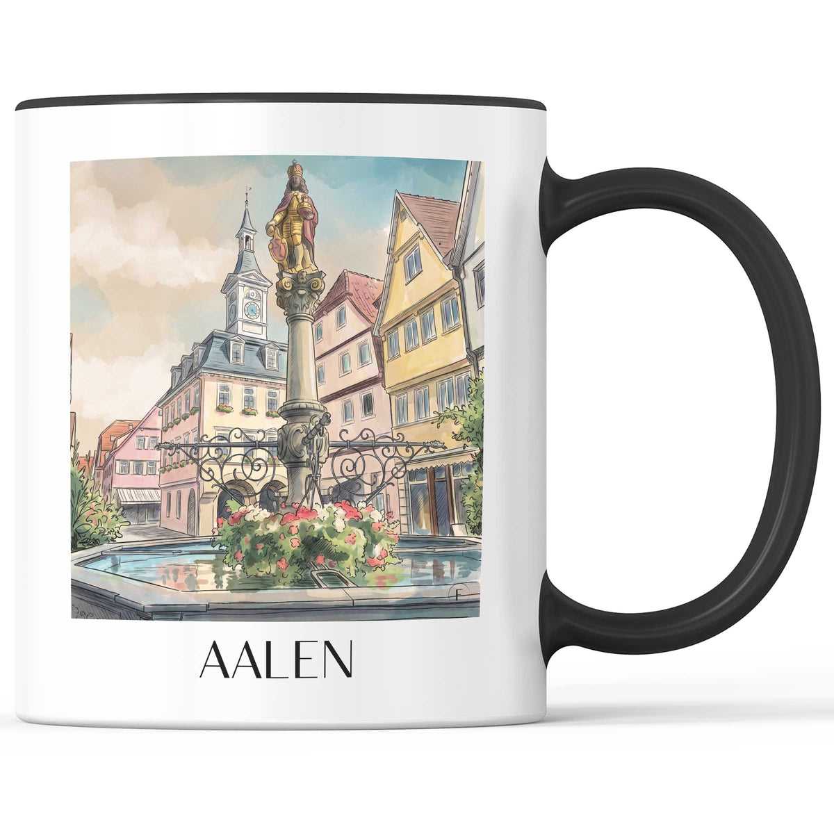 Aalen Kaffeebecher - Ostalb - Deutschland Becher - Kaffeetasse im Aquarell Stil