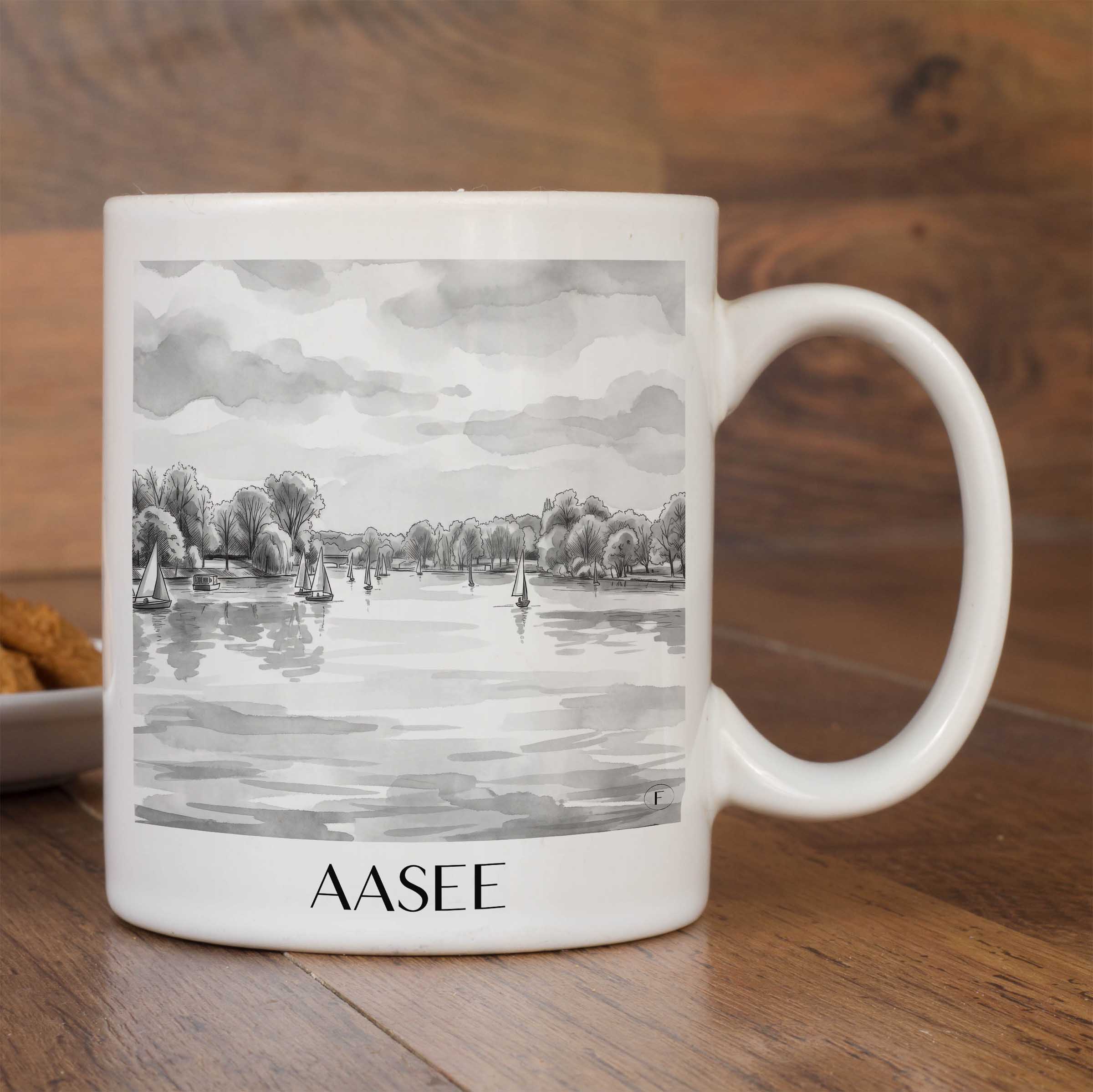 aasee-münster-deutschland-kaffeebecher-aquarell-schwarz-weiss