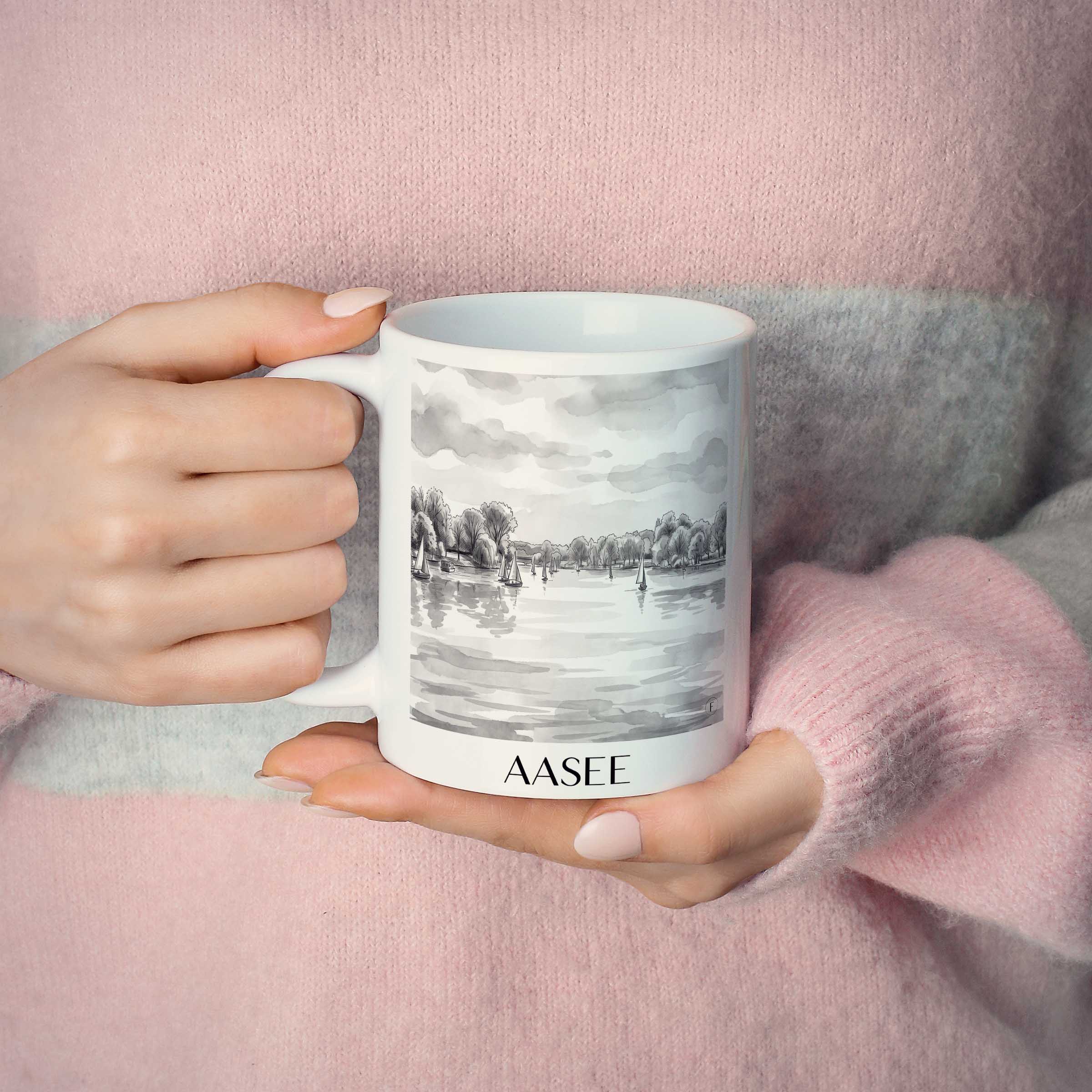 aasee-münster-deutschland-kaffeebecher-aquarell-schwarz-weiss