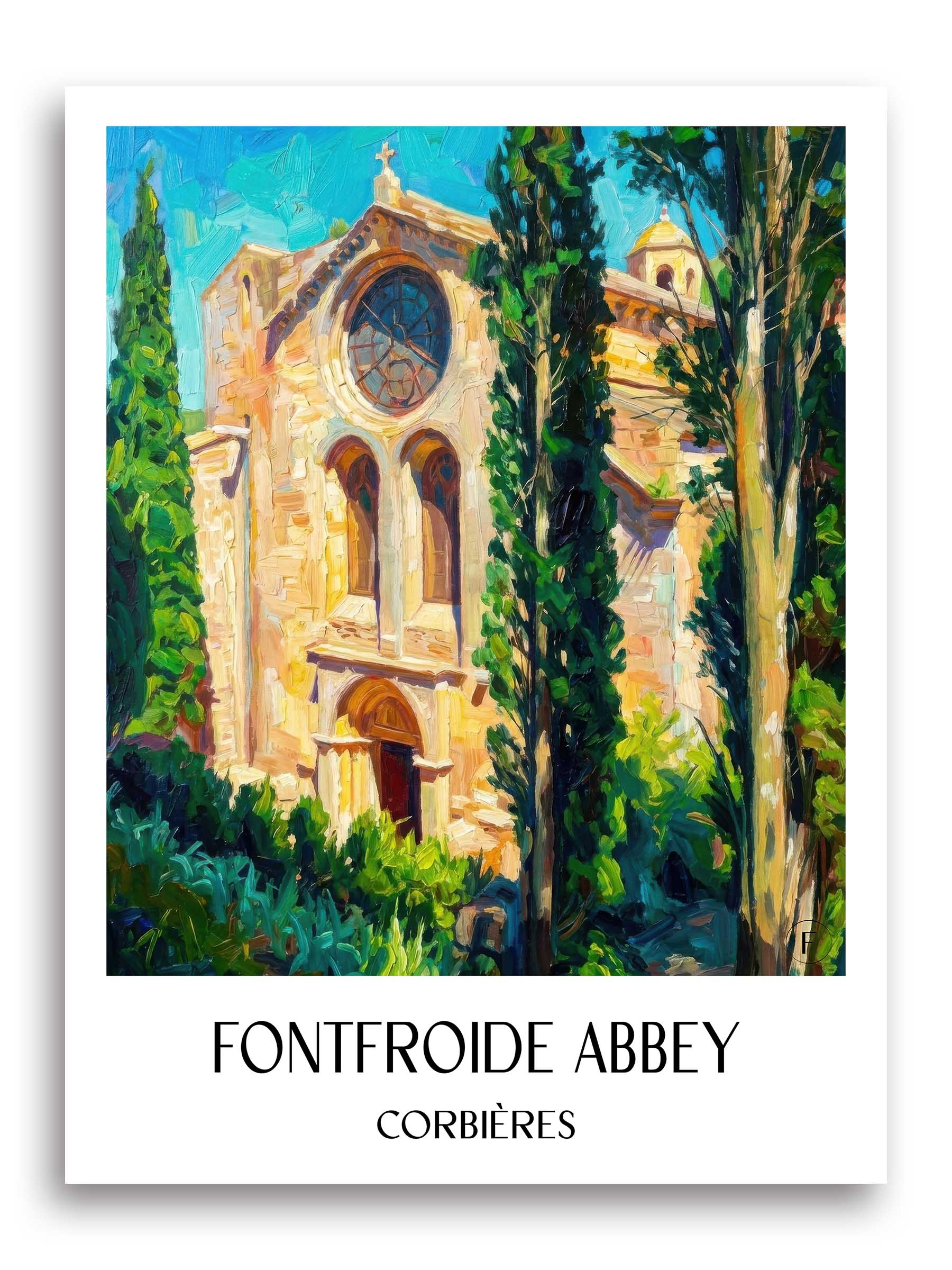 Abbaye de Fontfroide Poster - Corbières - Frankreich Kunstdruck - Ölgemälde von A4 bis A1 - favplace