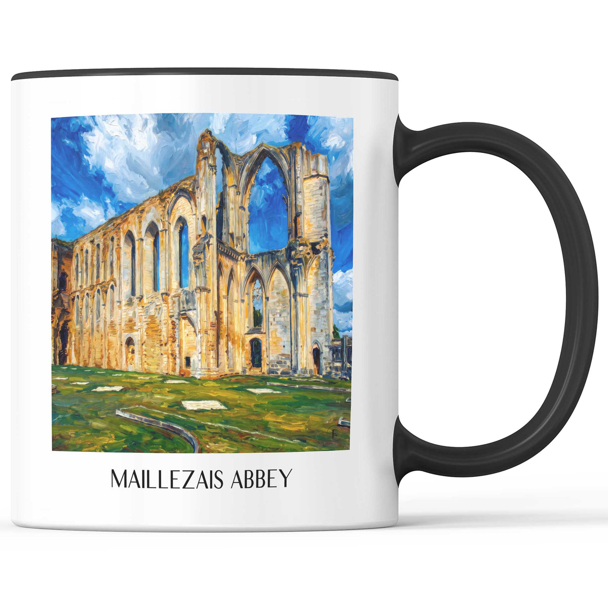 Abbaye de Maillezais Kaffeebecher - Marais Poitevin - Frankreich Becher - Kaffeetasse im Ölgemälde Stil - favplace