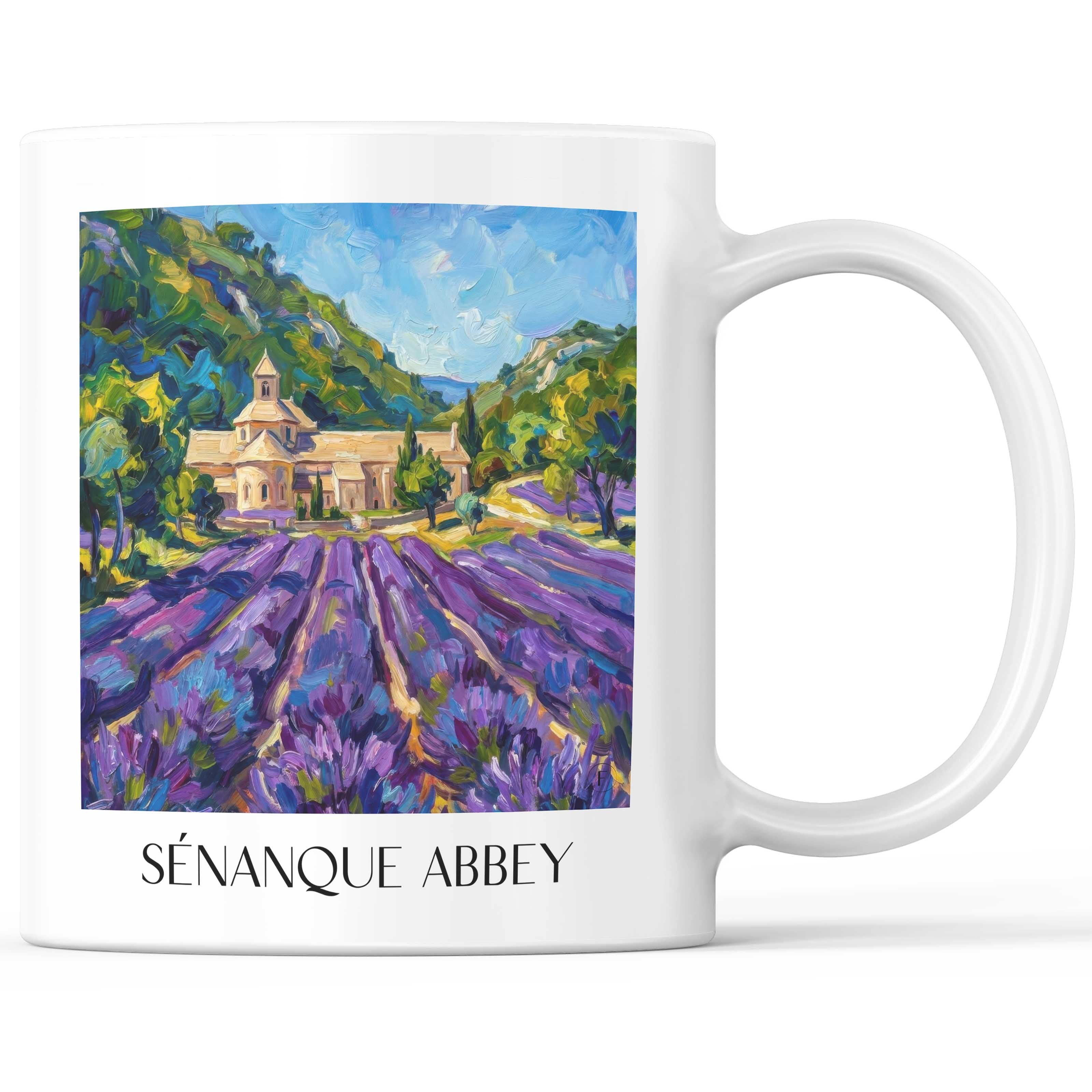 Abbaye de Sénanque Kaffeebecher - Gordes - Frankreich Becher - Kaffeetasse im Ölgemälde Stil - favplace