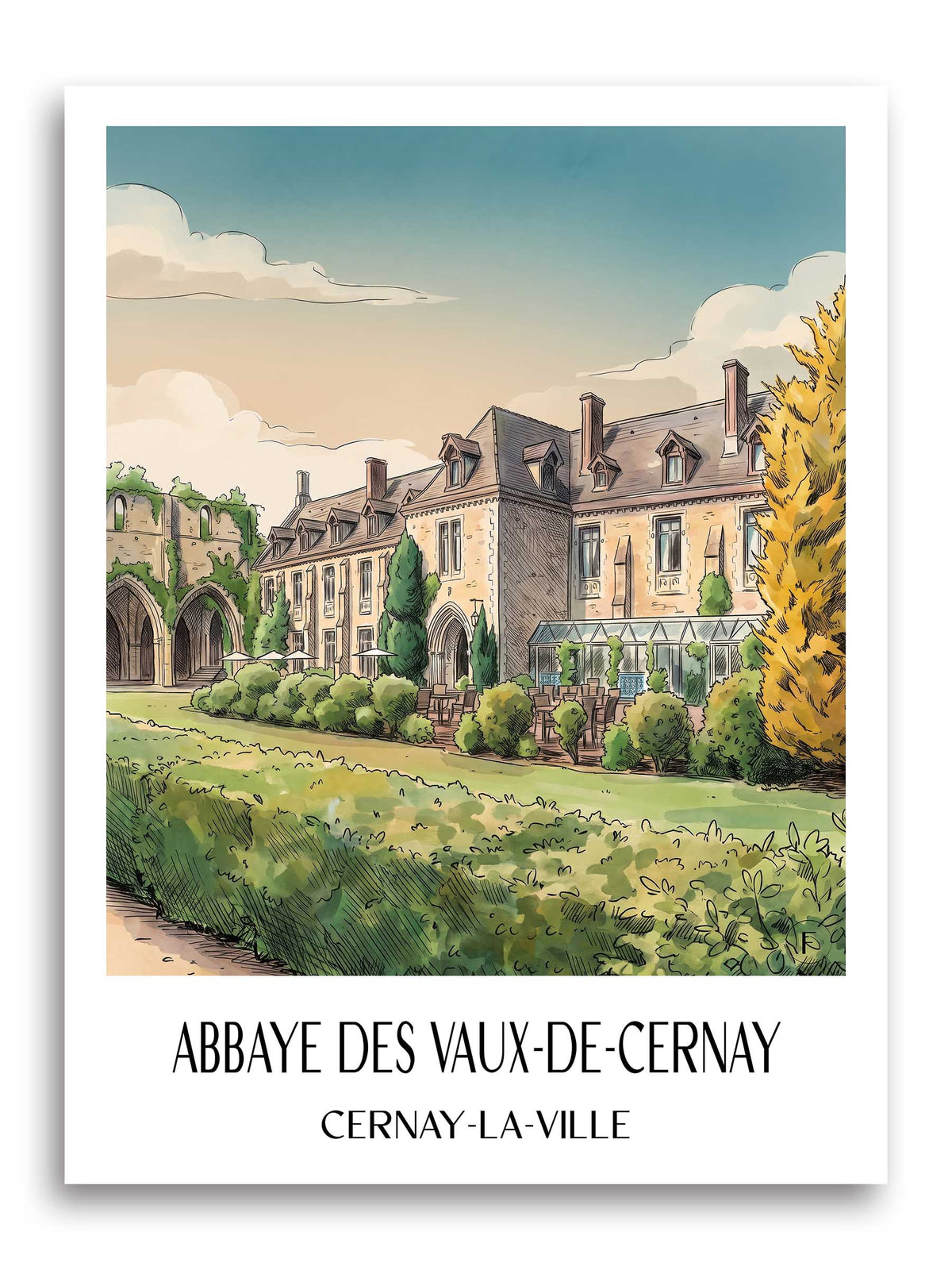 abbaye-des-vaux-de-cernay-cernay-la-ville-frankreich-poster-aquarell