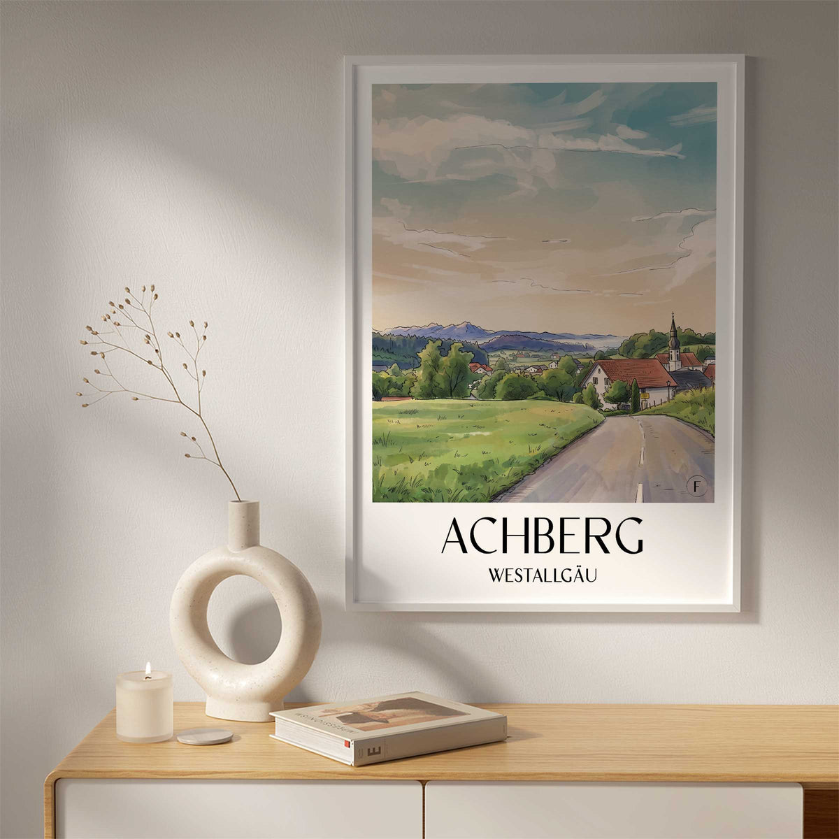 achberg-westallgäu-deutschland-poster-aquarell