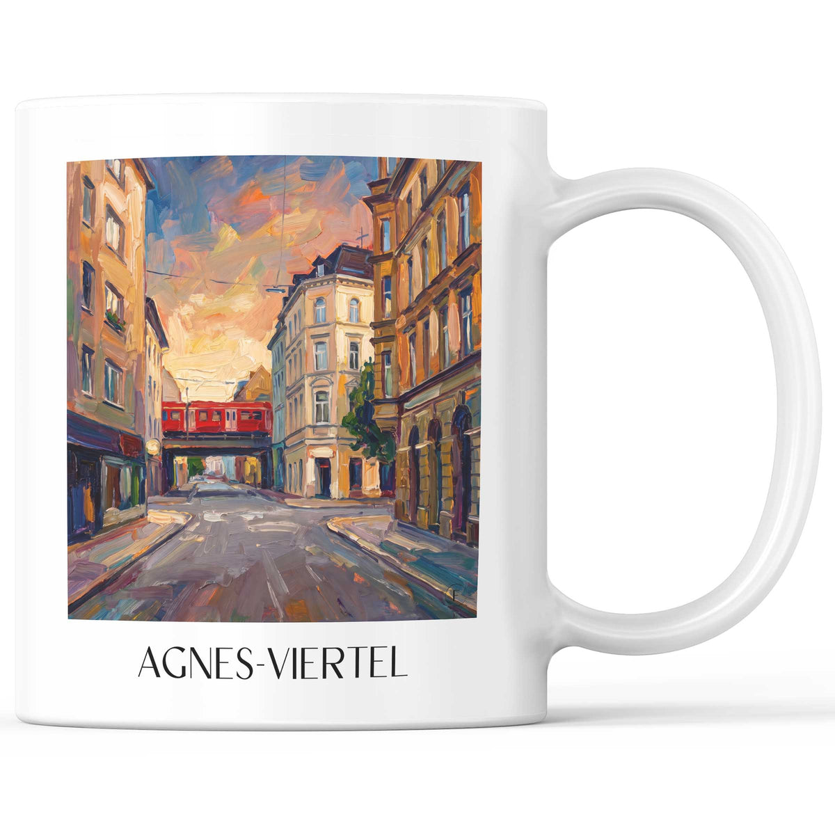 Agnes-Viertel Kaffeebecher - Köln - Deutschland Becher - Kaffeetasse im Ölgemälde Stil - favplace