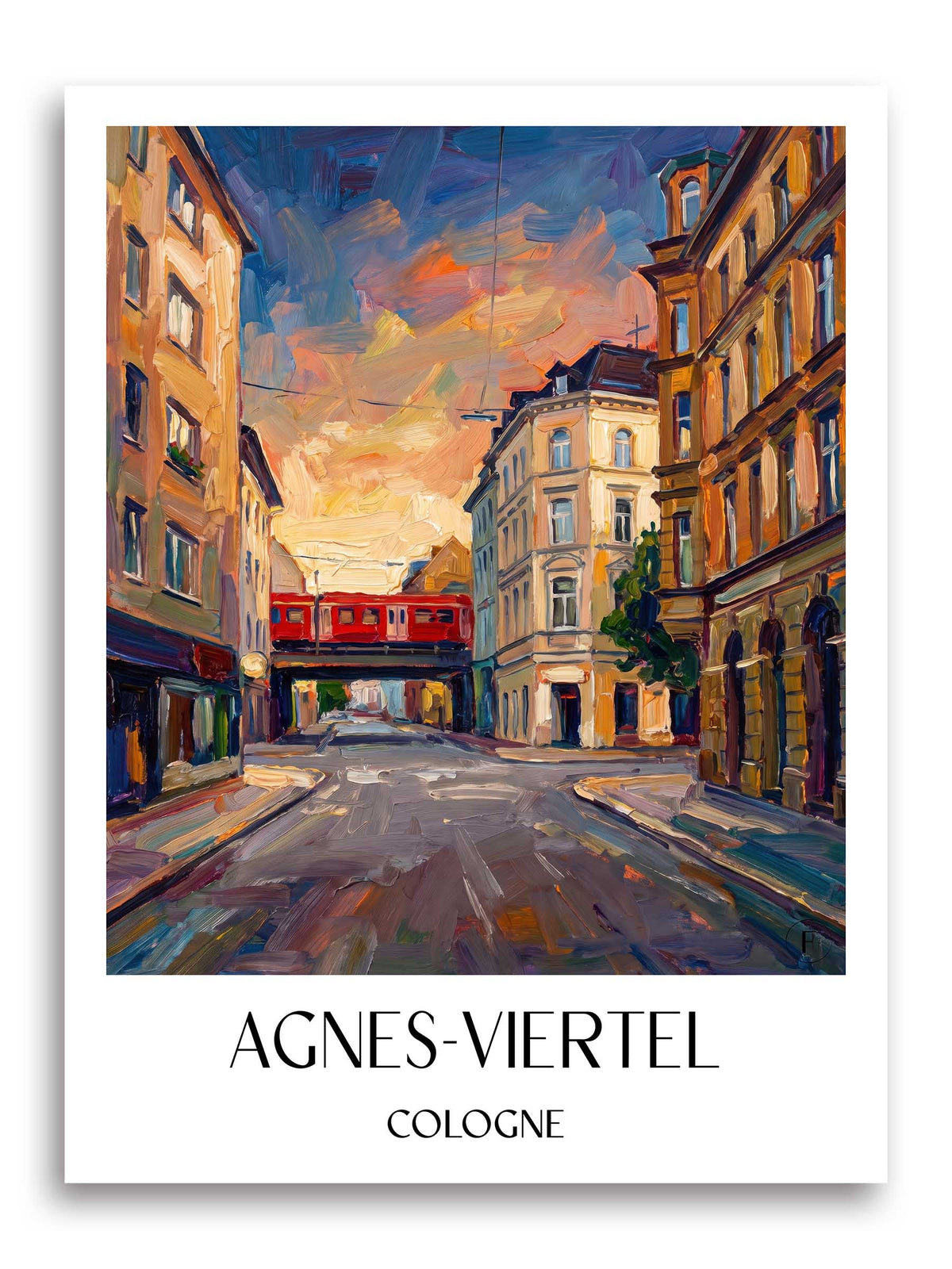 Agnes-Viertel Poster - Köln - Deutschland Kunstdruck - Ölgemälde von A4 bis A1 - favplace