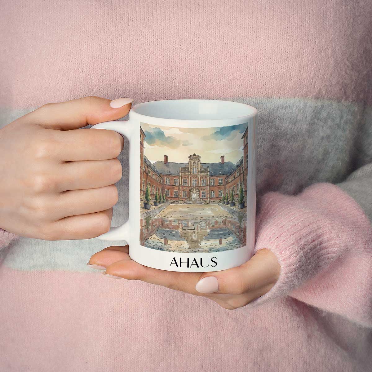 ahaus-münsterland-deutschland-kaffeebecher-aquarell