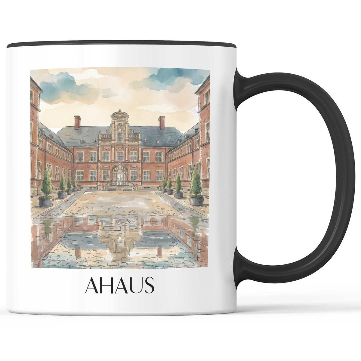 Ahaus Kaffeebecher - Münsterland - Deutschland Becher - Kaffeetasse im Aquarell Stil - favplace