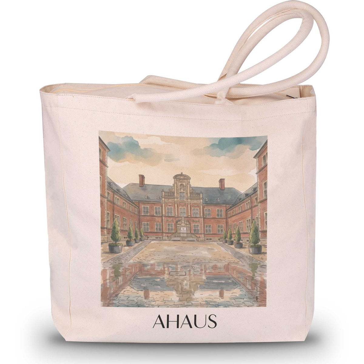 ahaus-münsterland-deutschland-einkaufstasche-aquarell