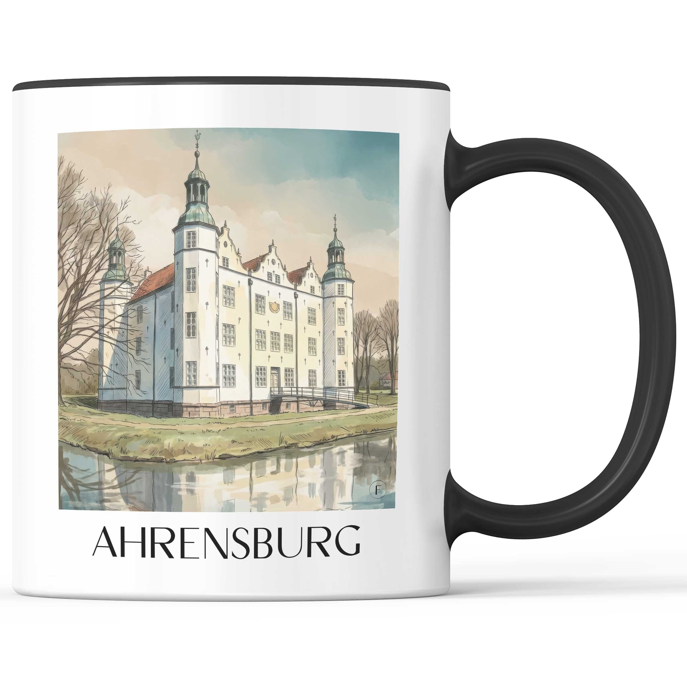 Ahrensburg Kaffeebecher - Schleswig-Holstein - Deutschland Becher - Kaffeetasse im Aquarell Stil - favplace