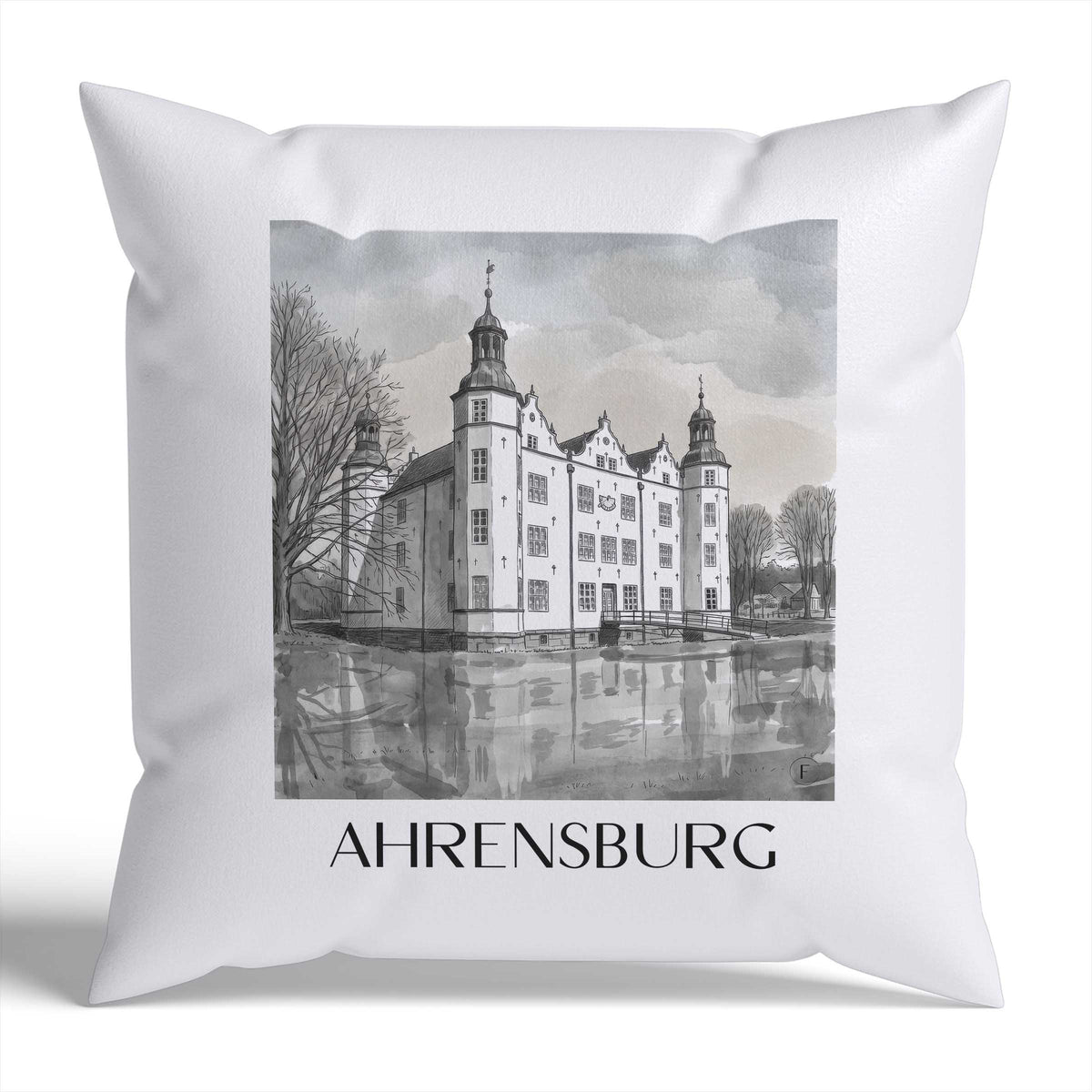 ahrensburg-schleswig-holstein-deutschland-kissenbezug-aquarell-schwarz-weiss