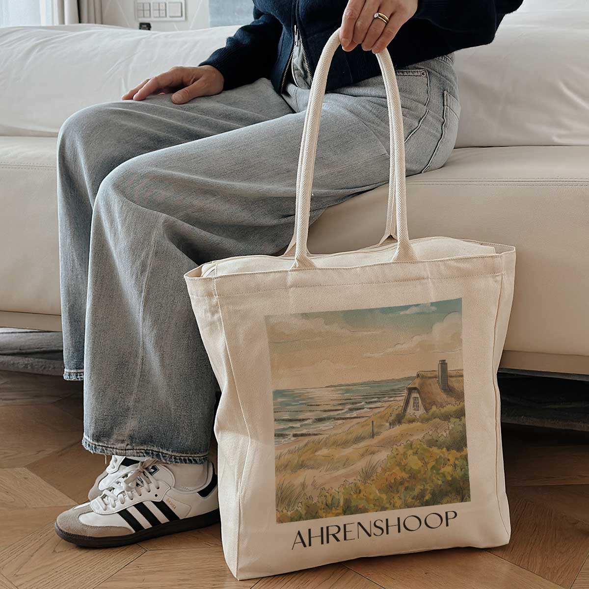 ahrenshoop-mecklenburg-vorpommern-deutschland-einkaufstasche-aquarell