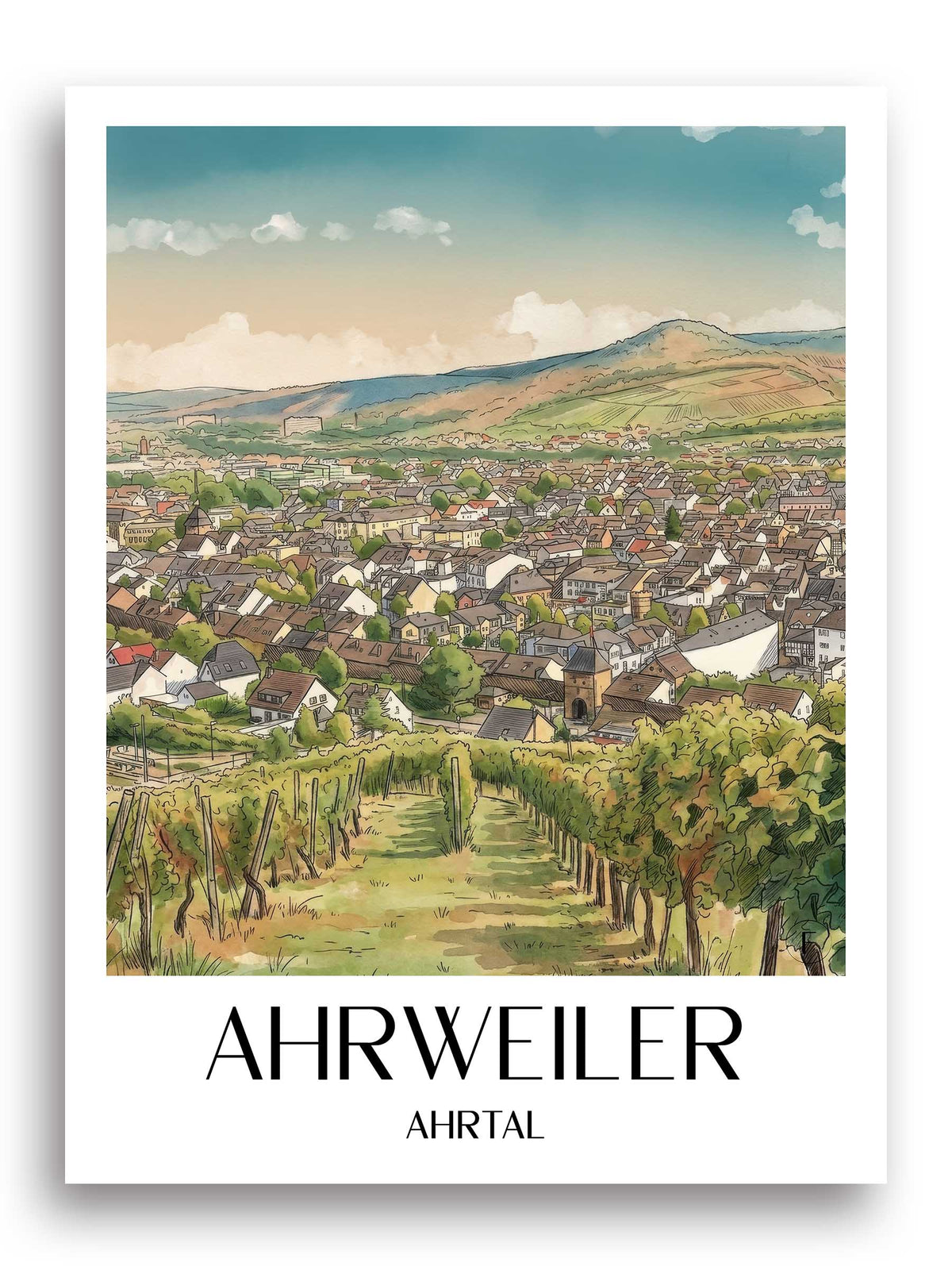ahrweiler-ahrtal-deutschland-poster-aquarell