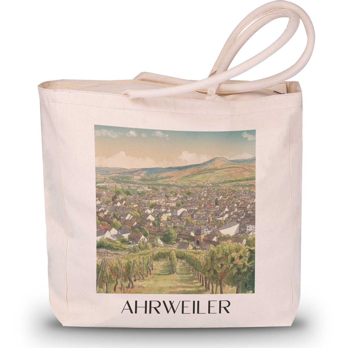 Ahrweiler Shopping Tasche - Ahrtal - Deutschland Tote Bag - Einkaufstasche im Aquarell Stil - favplace
