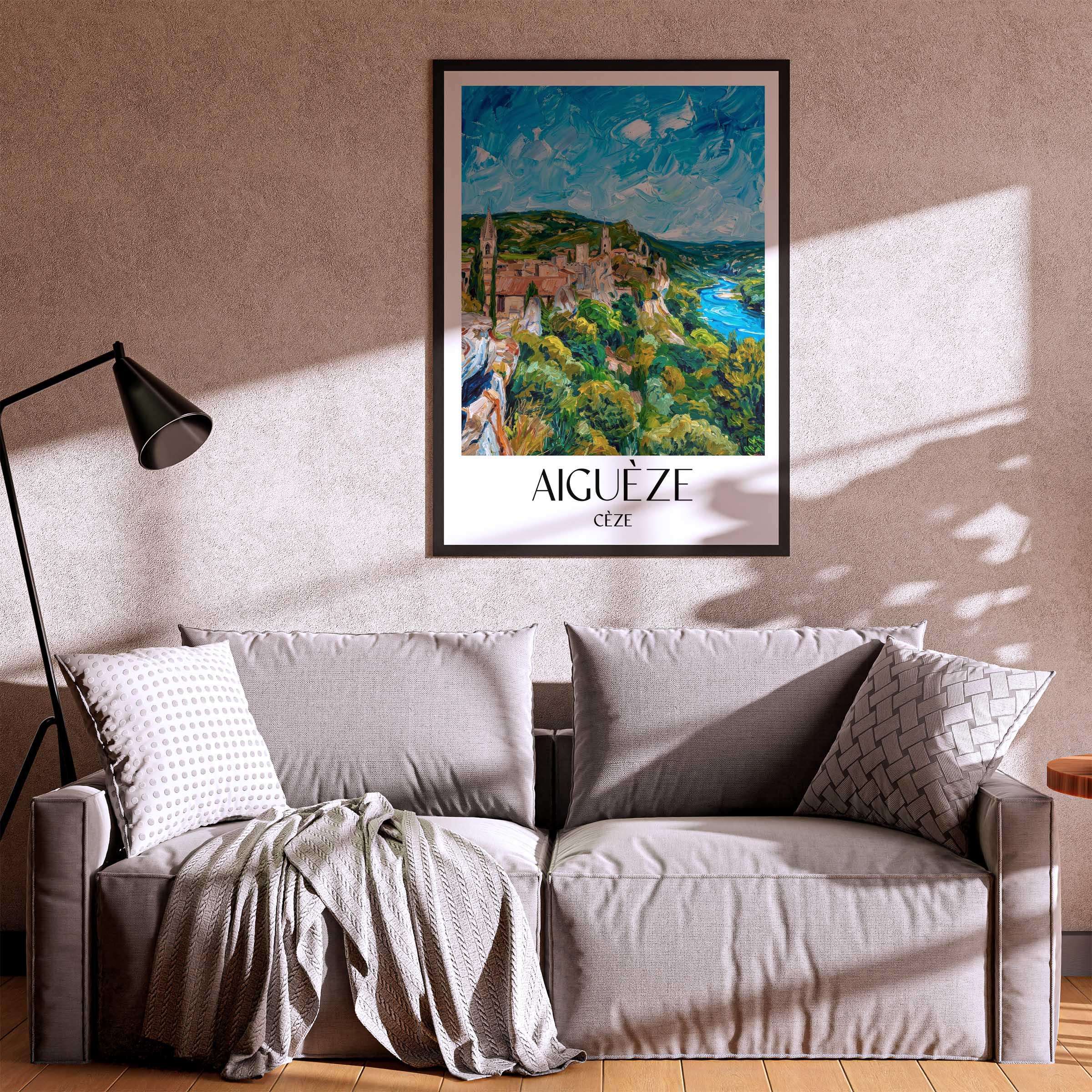 aiguèze-cèze-frankreich-poster-oil-painting-oelgemaelde
